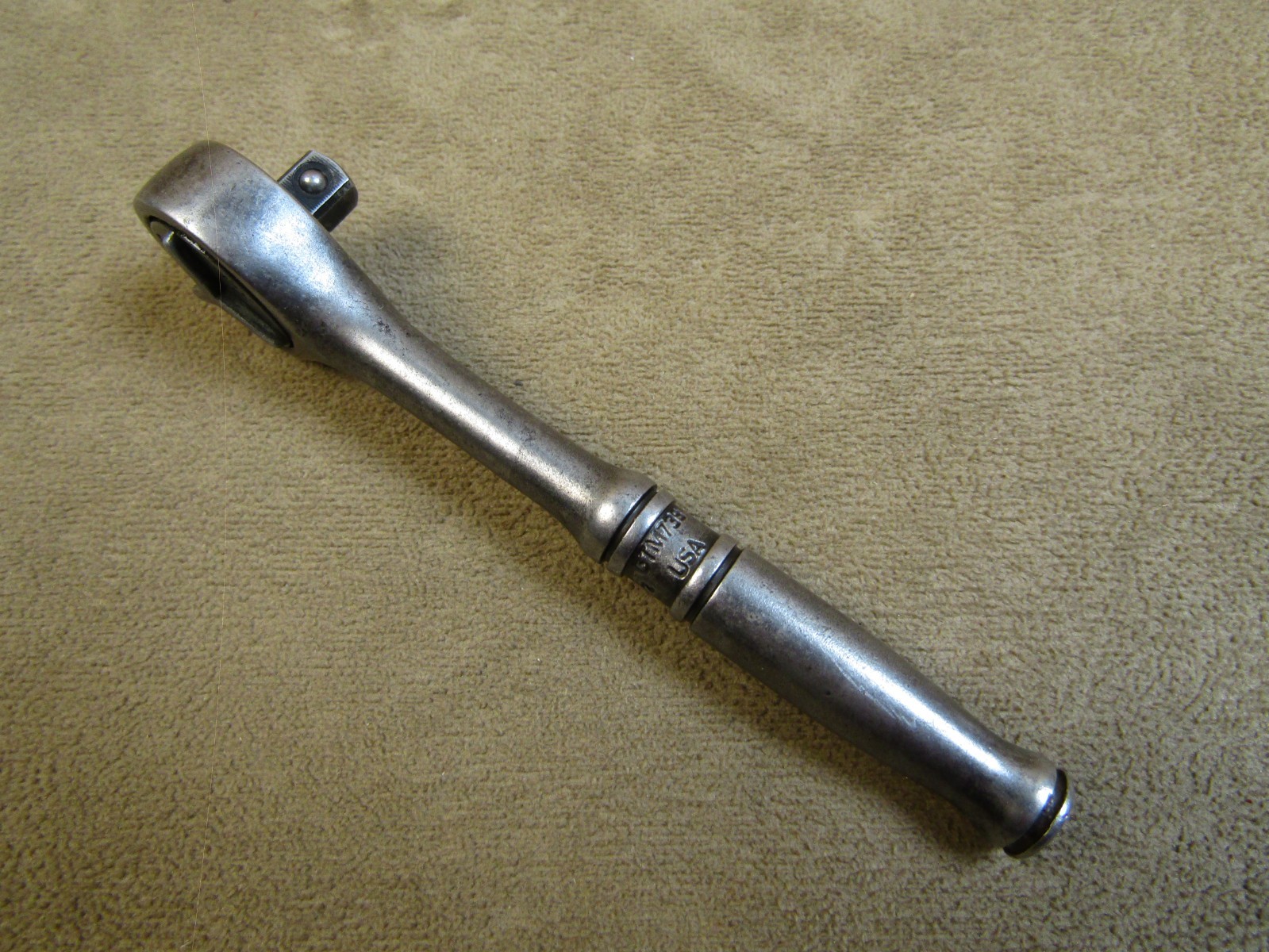NICE! SNAP ON NO.GTM739 1/4″ DRIVE 4.5″ SHORT HANDLE INDUSTRIAL FINISH RATCHET