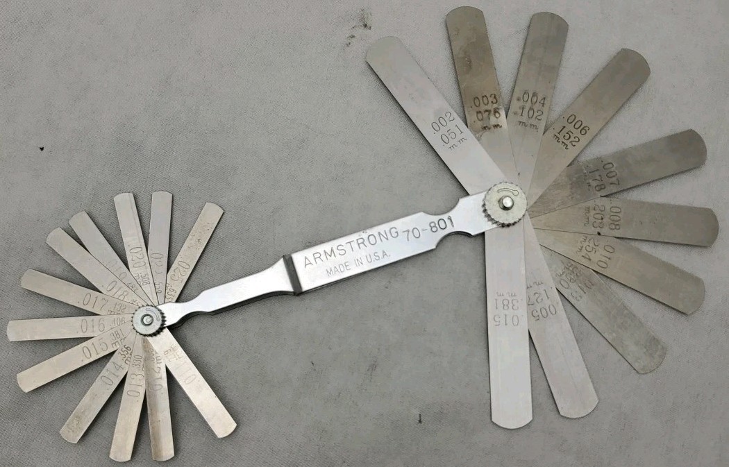 Armstrong 70-801 22 PC. Blade Feeler Gauge Set USA Government Surplus ~New