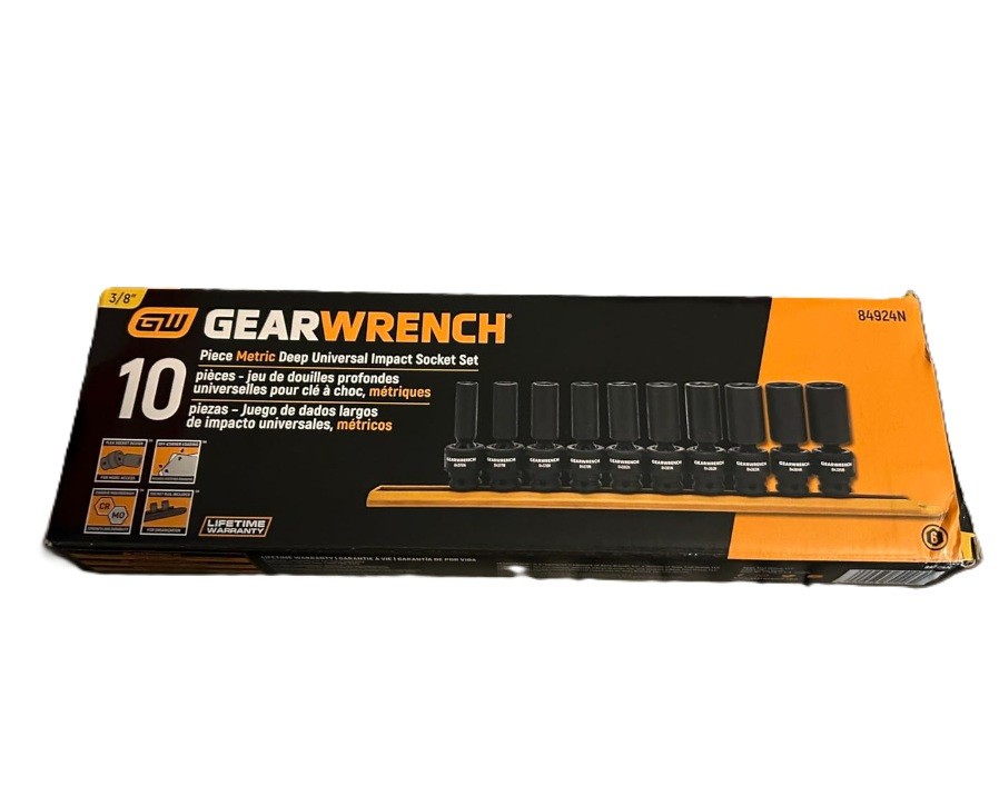 GEARWRENCH 84924N – 10 Pc. 3/8In. Drive 6 Pt. Deep Universal Impact Socket Set