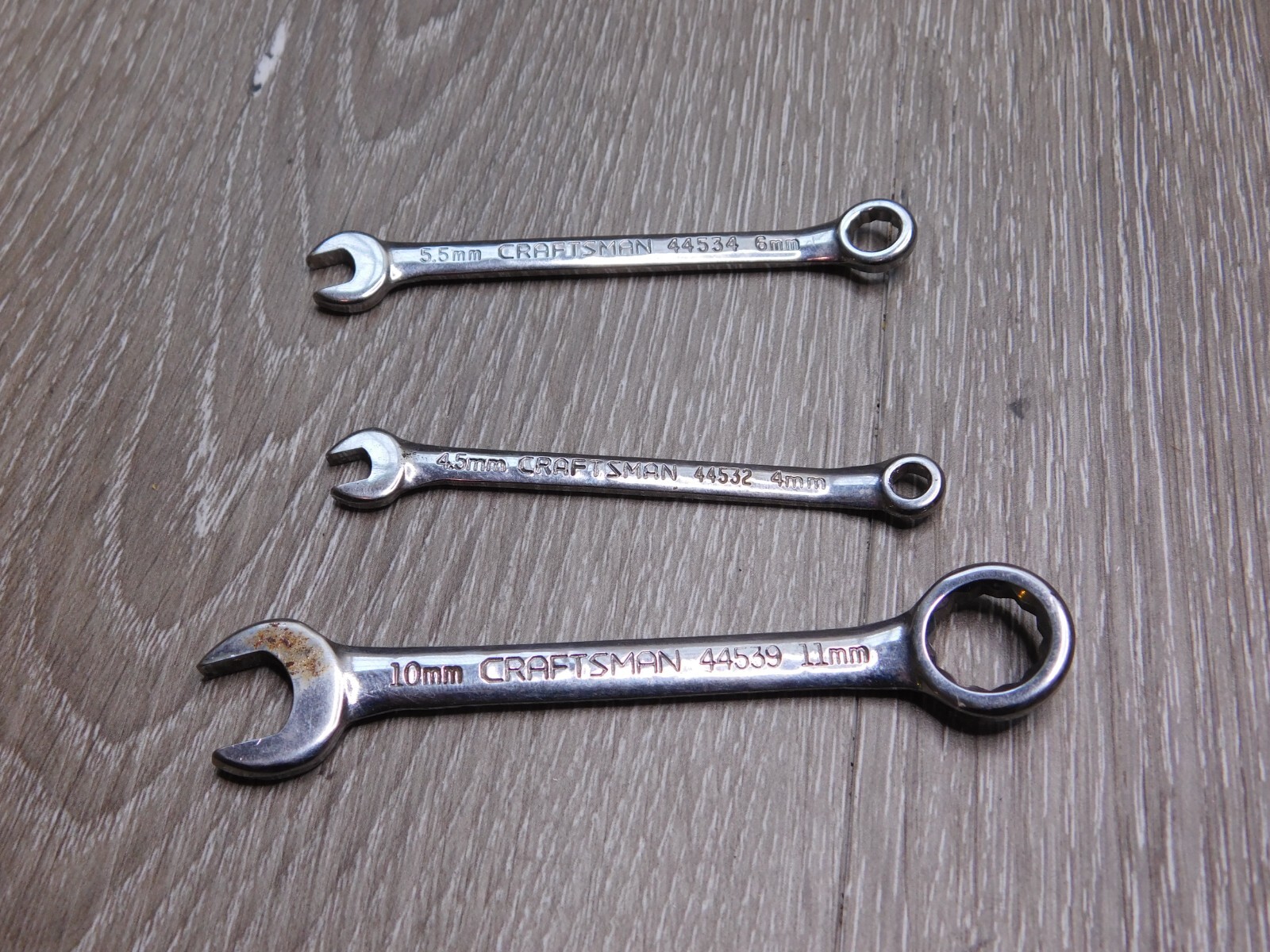 Vintage Craftsman Combo Ignition Wrenches 4mm 5.5mm 6mm 10mm 11mm 6PT 44532 4453