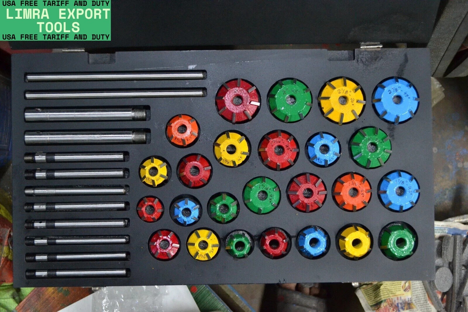 37x VALVE SEAT CUTTER SET CARBIDE TIPPED FOR CHEVY,FORD.GMC,CATERPILLAR,KOMATSU