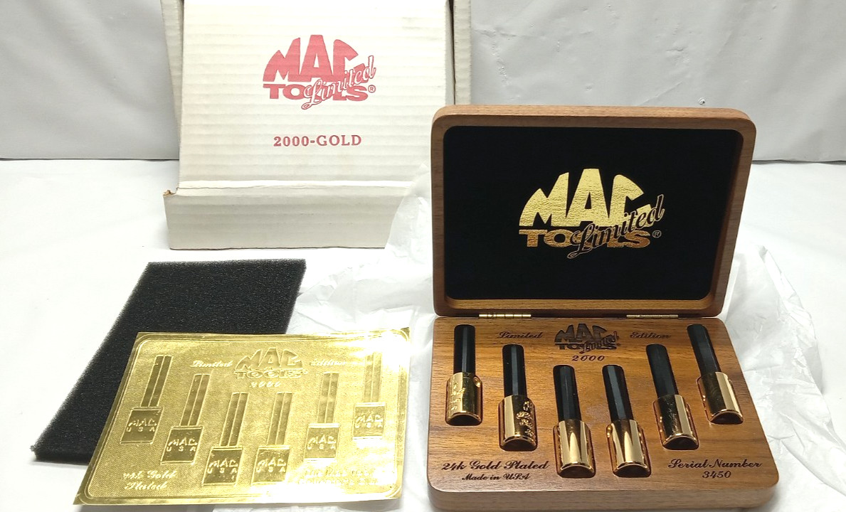 Mac Tools. 2000 Limited Edition. 24k Gold Plated. 6p Allen Bit Socket Set #3045