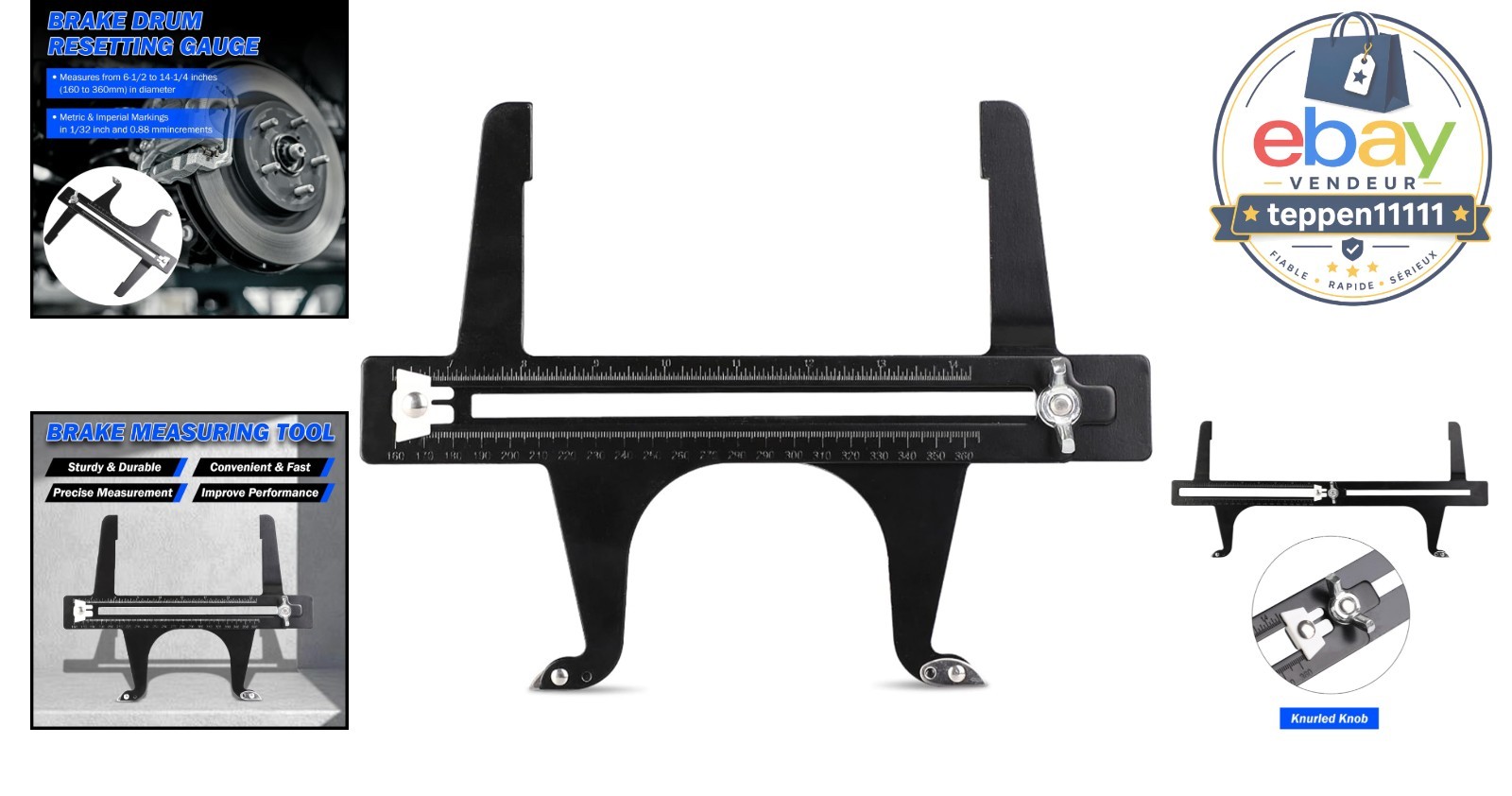 Brake Measuring Tool Brake Resetting Gauge 6-1/2 to 14-1/4 Inches