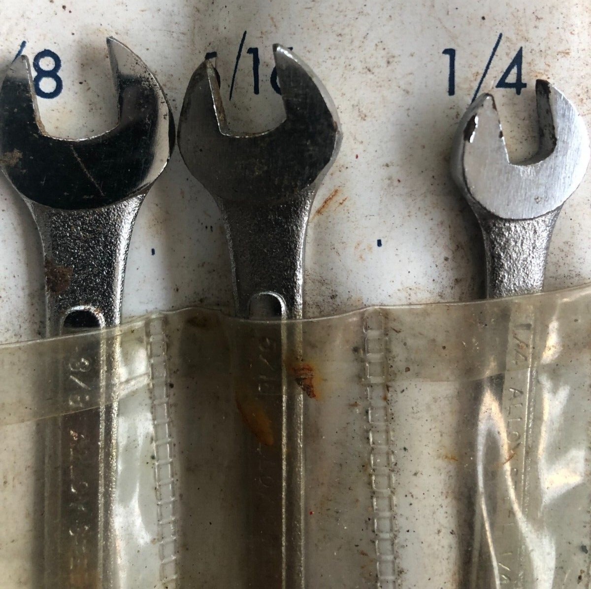 Vtg Combination Wrench Set Chrome Plated 3/8”-7/8″ Drop Forge Steel Used