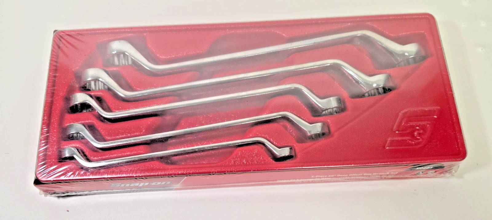 Snap-On XO605 5 Piece 12-Point SAE 60° Deep Offset Box Wrench Set 3/8″-7/8″ NEW!