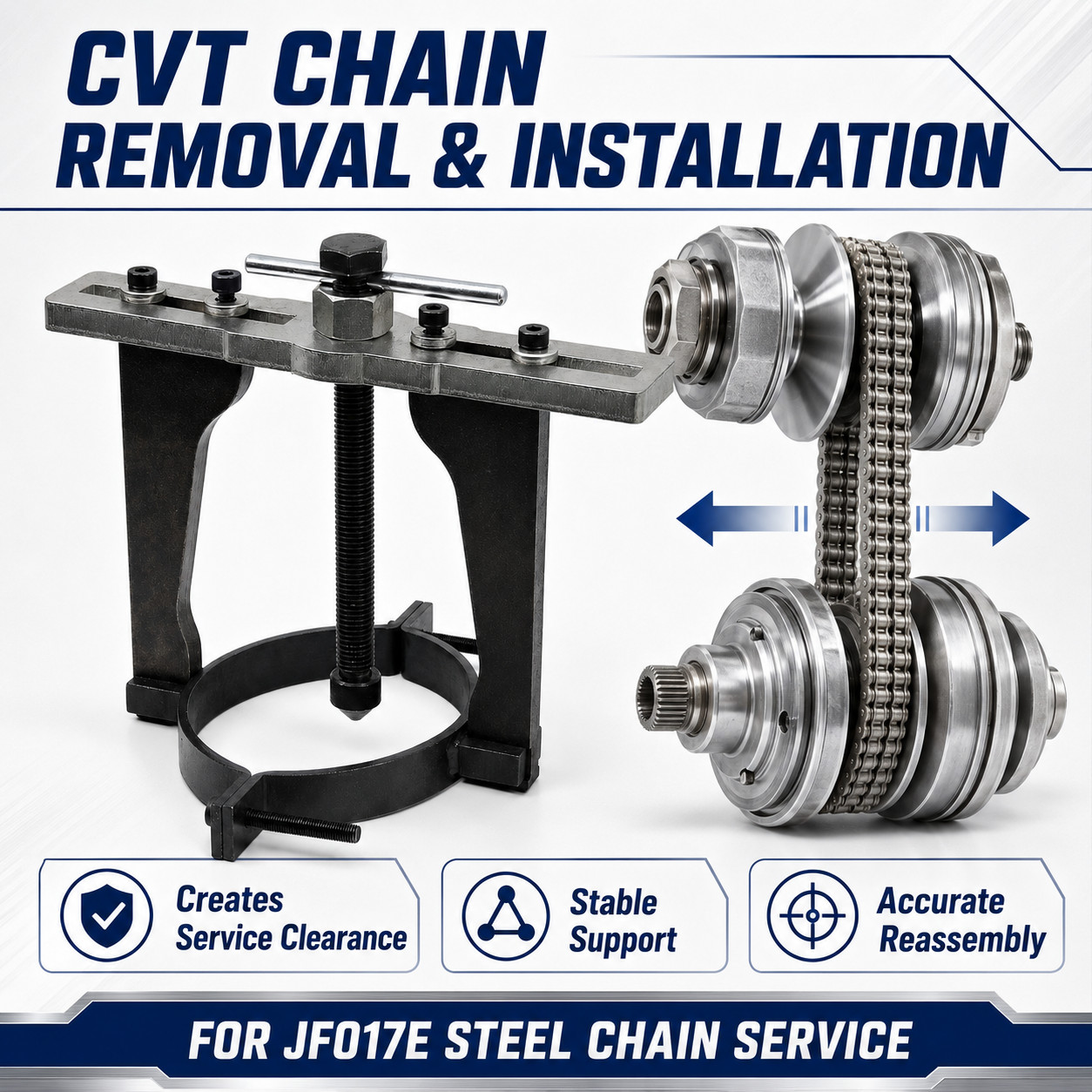 CVT Hydraulic Cylinder Removal Install Chain Tool For Nissan Transmission JF017E