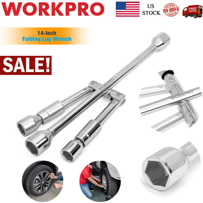 14-Inch Folding Lug Wrench Car Tire Repair Tool 4 Ways Universal Cross Wrench