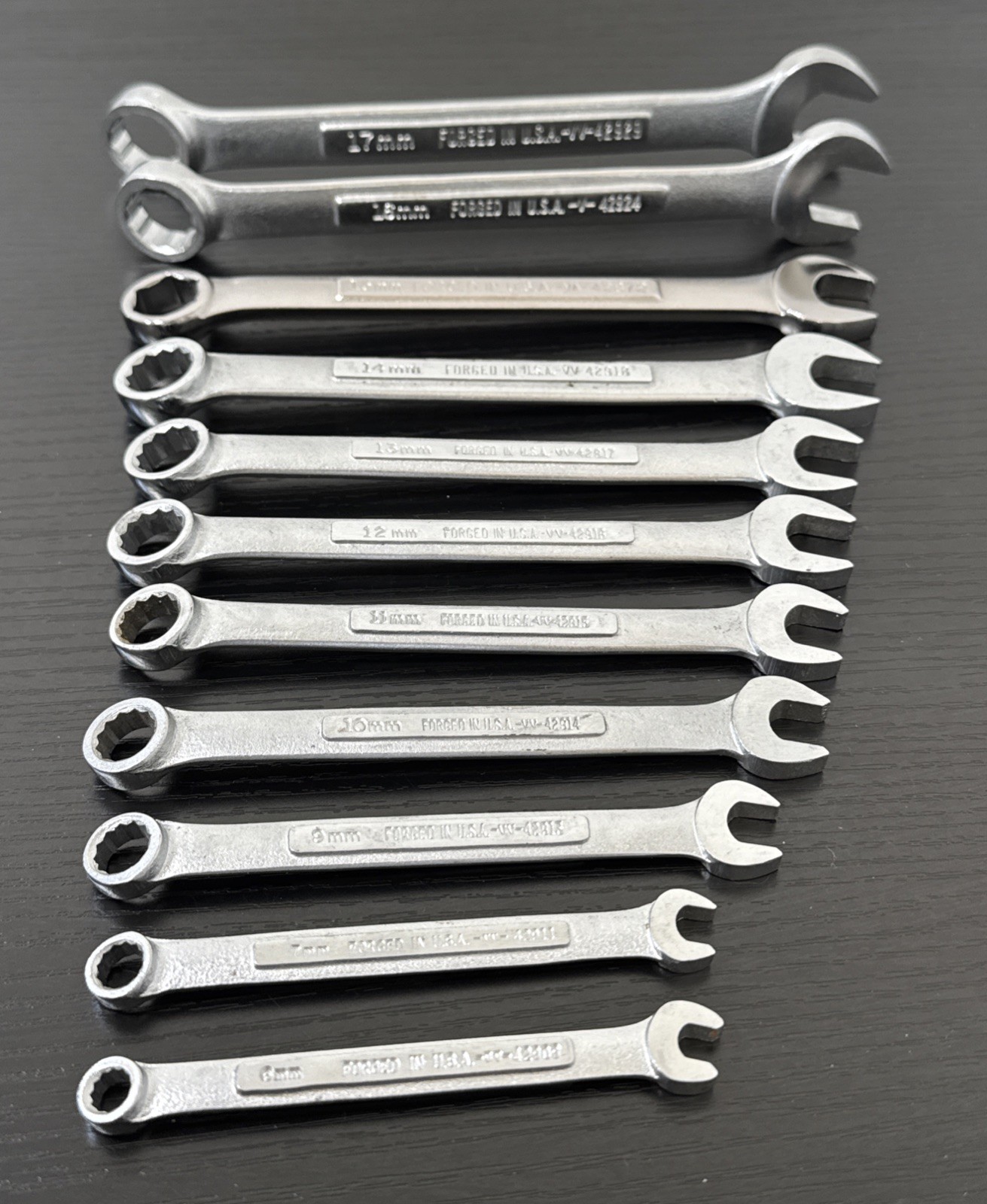 Craftsman USA V VV Metric Combination Wrench 11 Pc Set 12Pt 6mm Up To 17mm Read