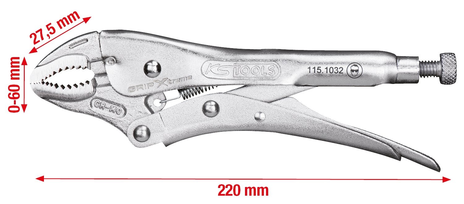 115.1033 Grip Pliers, 60mm, 220mm