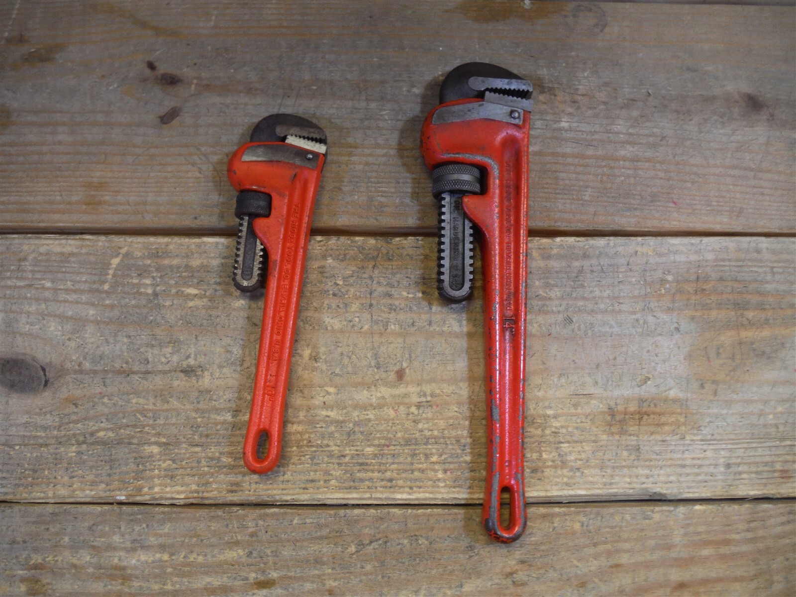Lot of 2 ridgid pipe wrenches 14″ & 10″ *T02