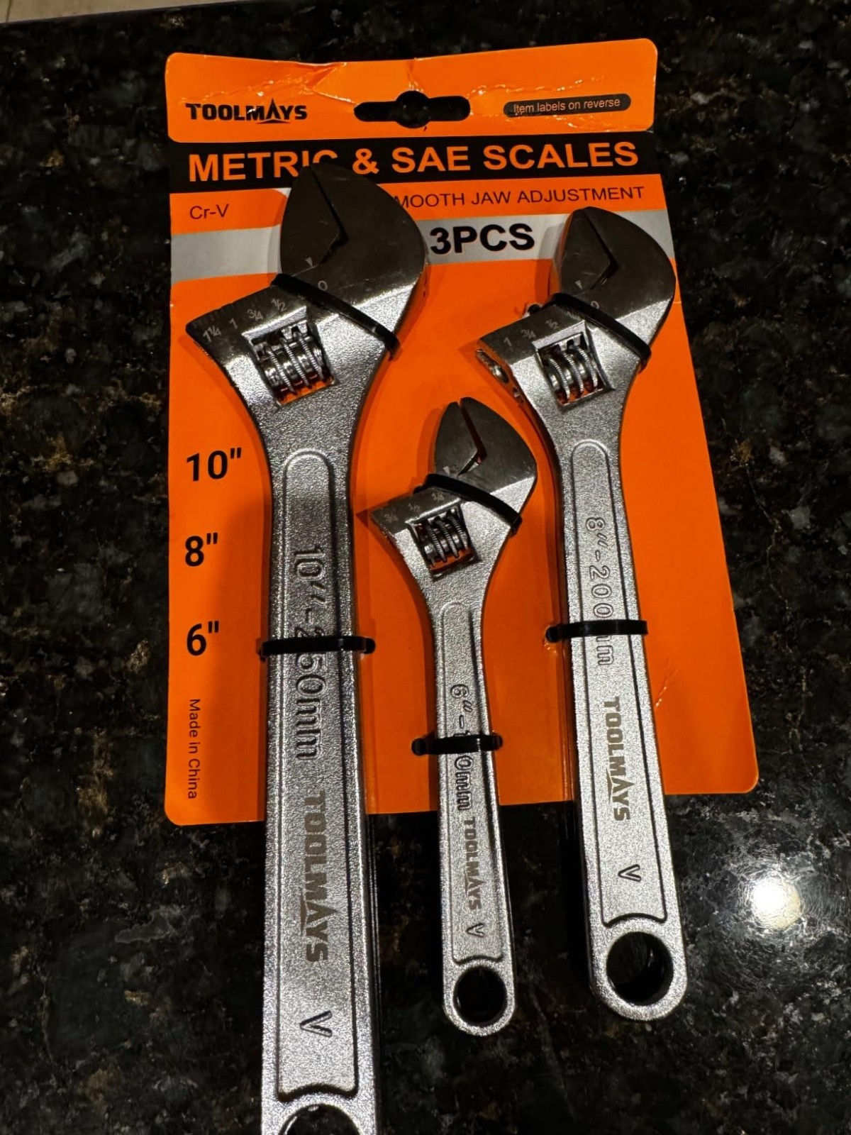 Adjustable Wrench Set Forged, 6″, 8″, 10″ aw capacity 1-3/8″
