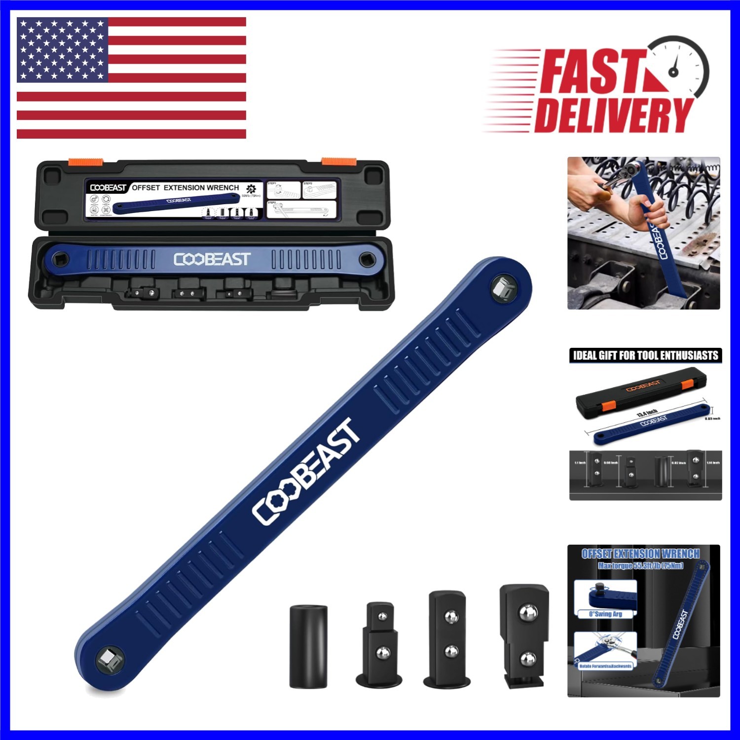 Multi-Functional Offset Wrench with Chain Drive – Perfect for Automotive Repairs