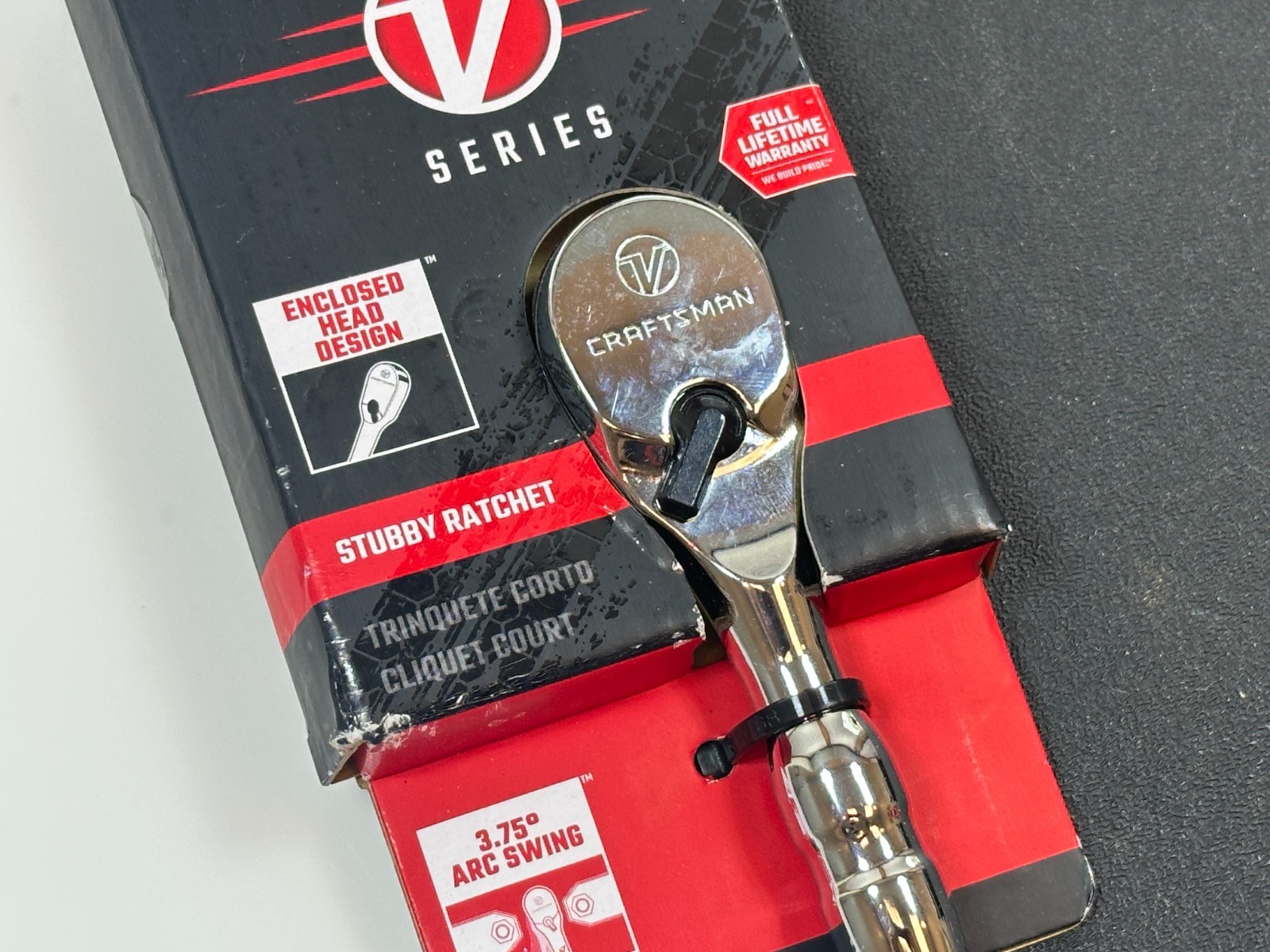 NEW Craftsman V-Series (Discontinued) Stubby Chrome Ratchet 3/8″ Drive, 96-Tooth