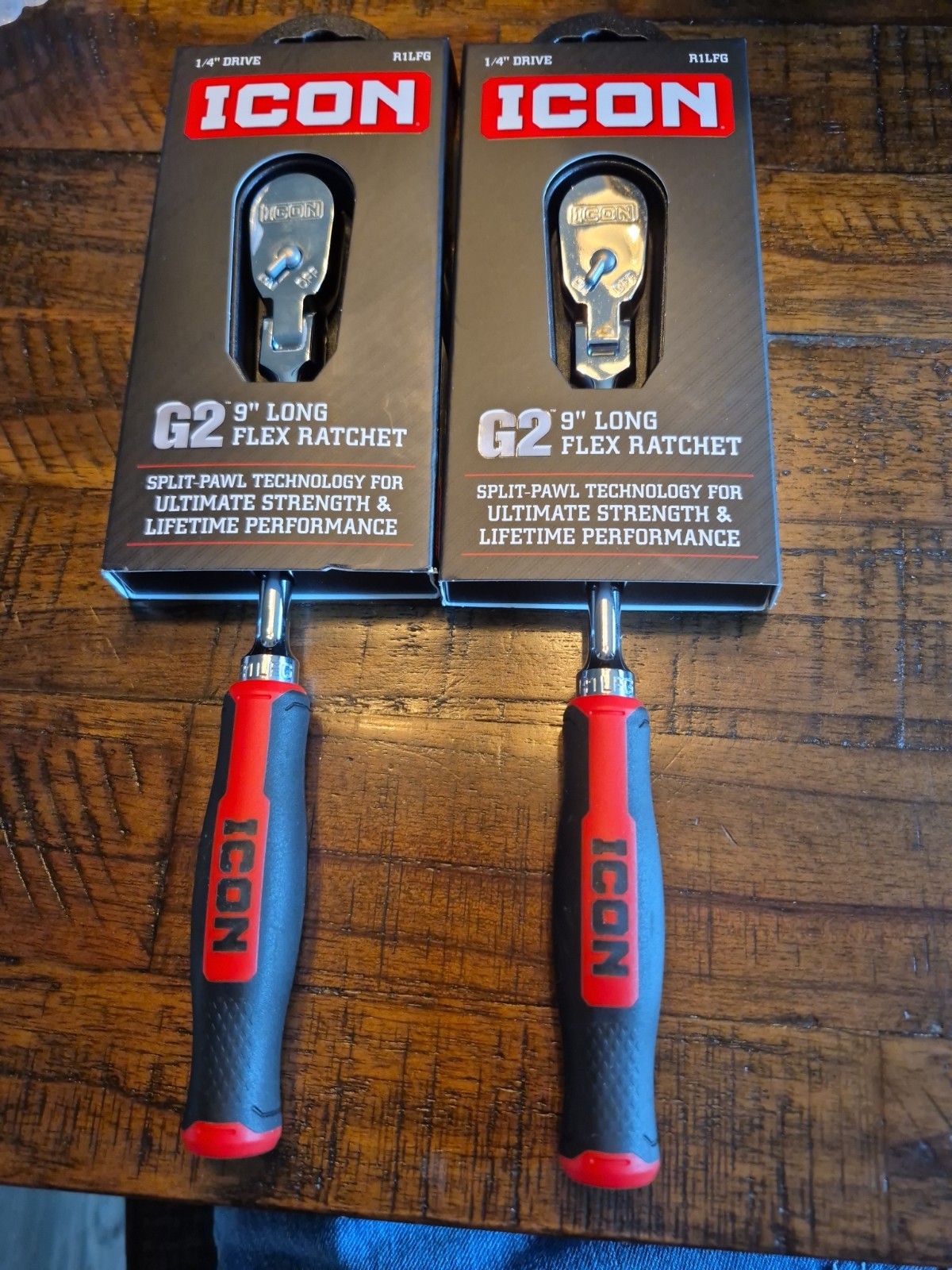 ICON 1/4» DRIVE G2 9» LONG FLEX RATCHET R1LFG [70450] [2] RATCHETS NEW