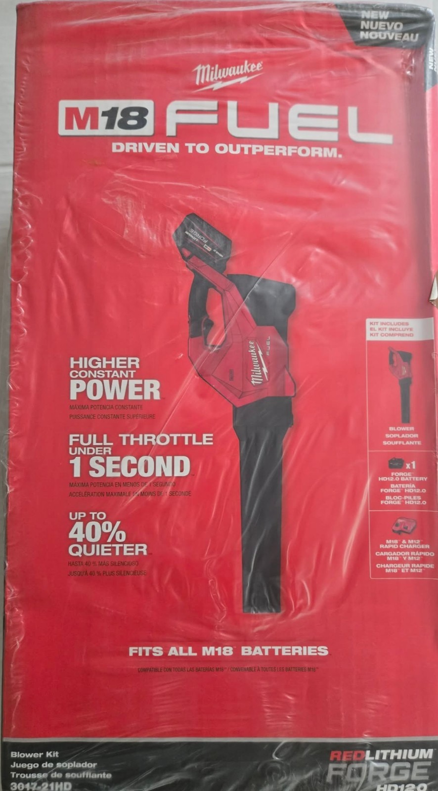 Milwaukee  Leaf Blower Kit w/12.0 Ah FORGE Battery & Rapid ChargerM18 Fuel