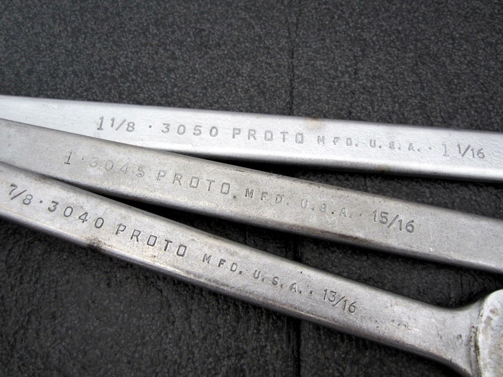 Vintage Proto 10pc SAE Open End Wrench Made in USA
