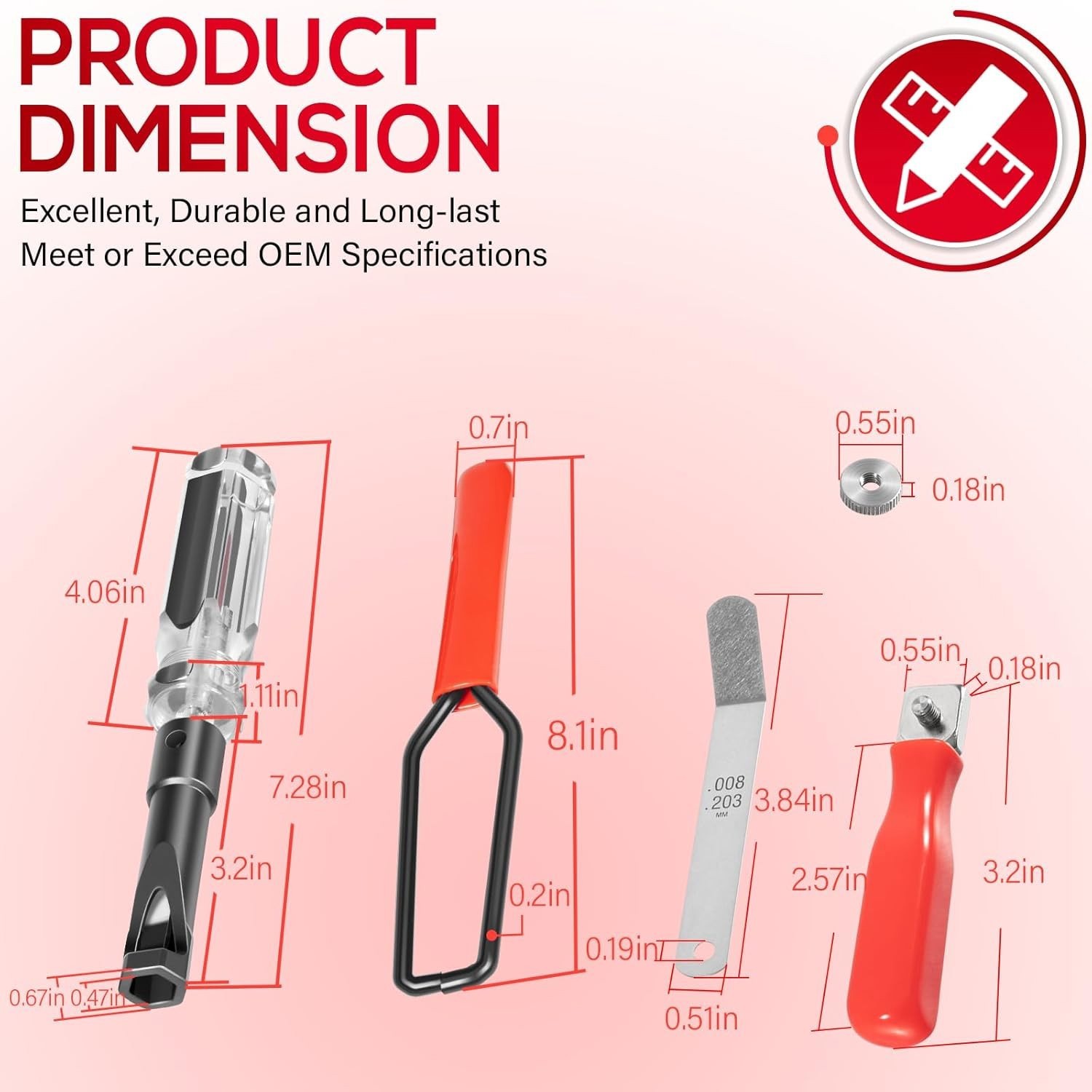 Valve Clearance Adjustment Tool Kit Offset Feeler Gauge Set+Jam Nut Valve