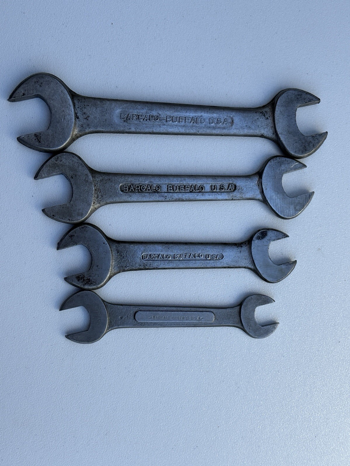 Vintage Barcalo Buffalo USA Drop Forged Open End Wrenches Lot of 4 7/8 3/4 19/32
