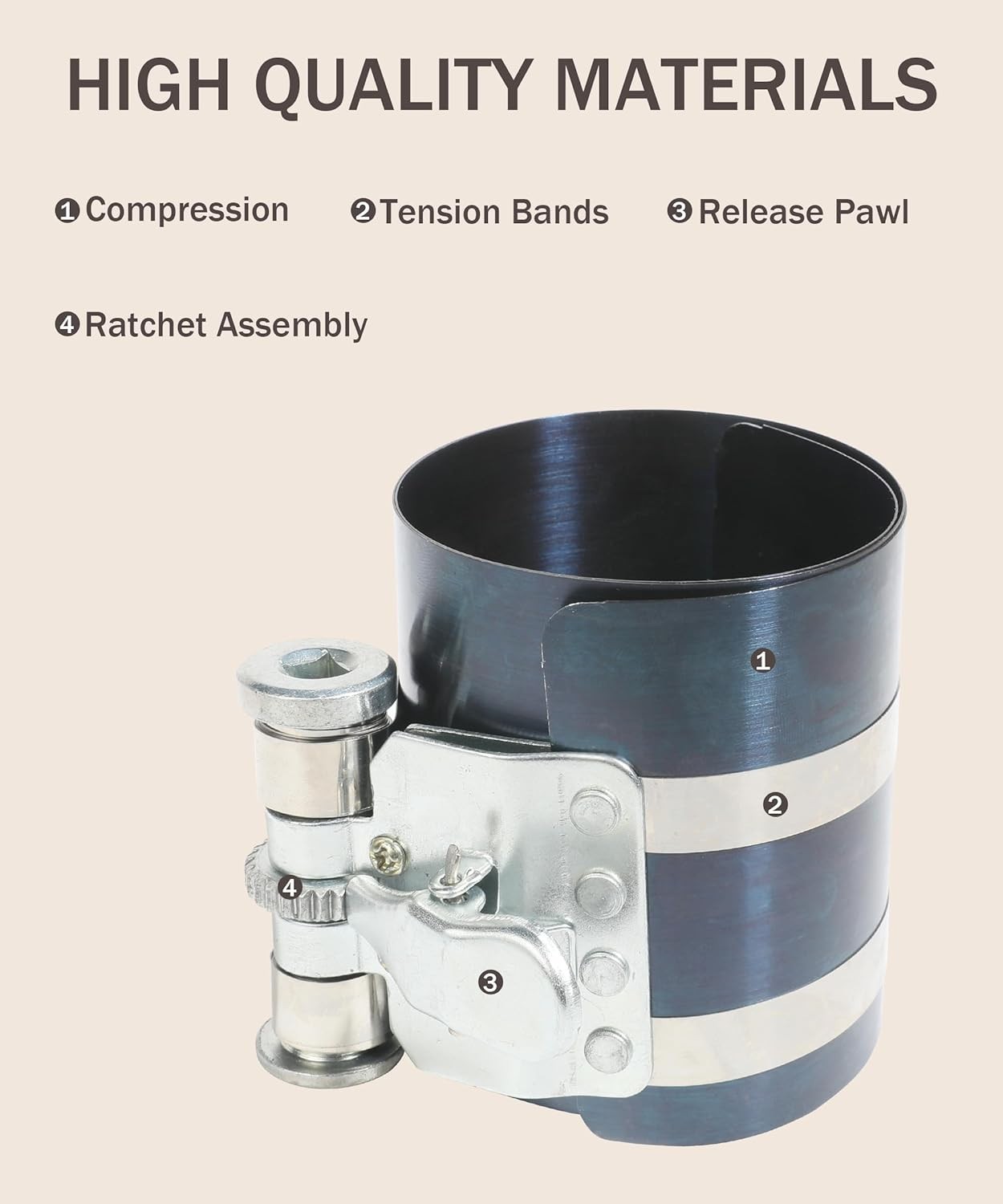 Corrosion-Resistant Piston Ring Tool Kit – Adjustable Sizes for Easy Engine Care