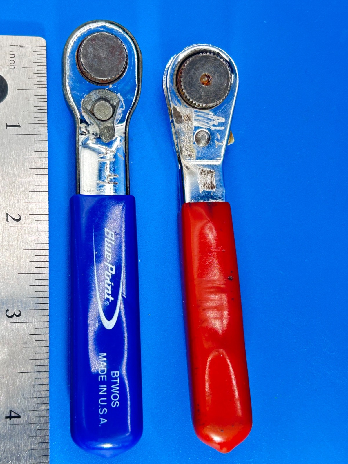 Blue Point Tools Offset Mini Ratcheting Driver 1/4” BTWOS 2 Pieces USA N-8
