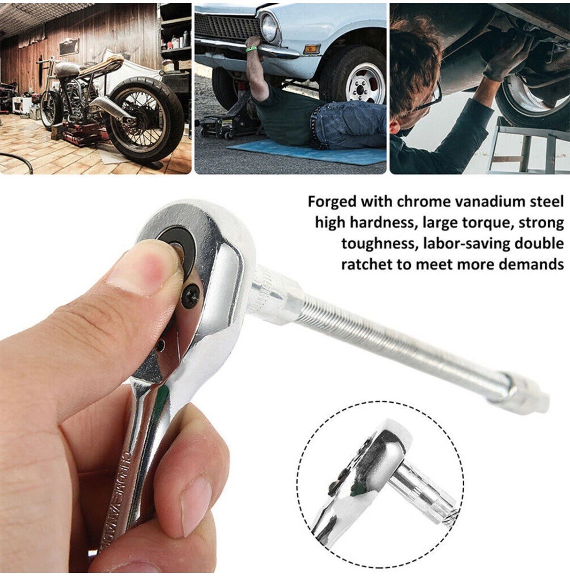 108Pcs Ratchet Wrench Socket Set 1/4″to 1/2″ Car Repair Tool Auto Mechanic Kit