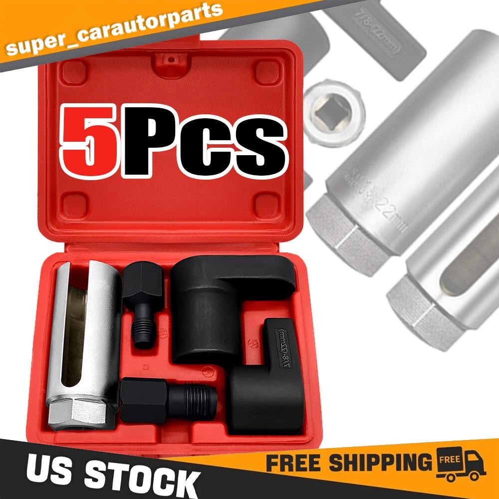 5Pcs Oxygen Sensor Socket Vacuum Wrench O2 M12 M18 Tool Renew Thread Chaser Set