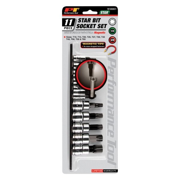Performance Tool 1/4″ Drive Torx Bit Socket Set 11 Pieces