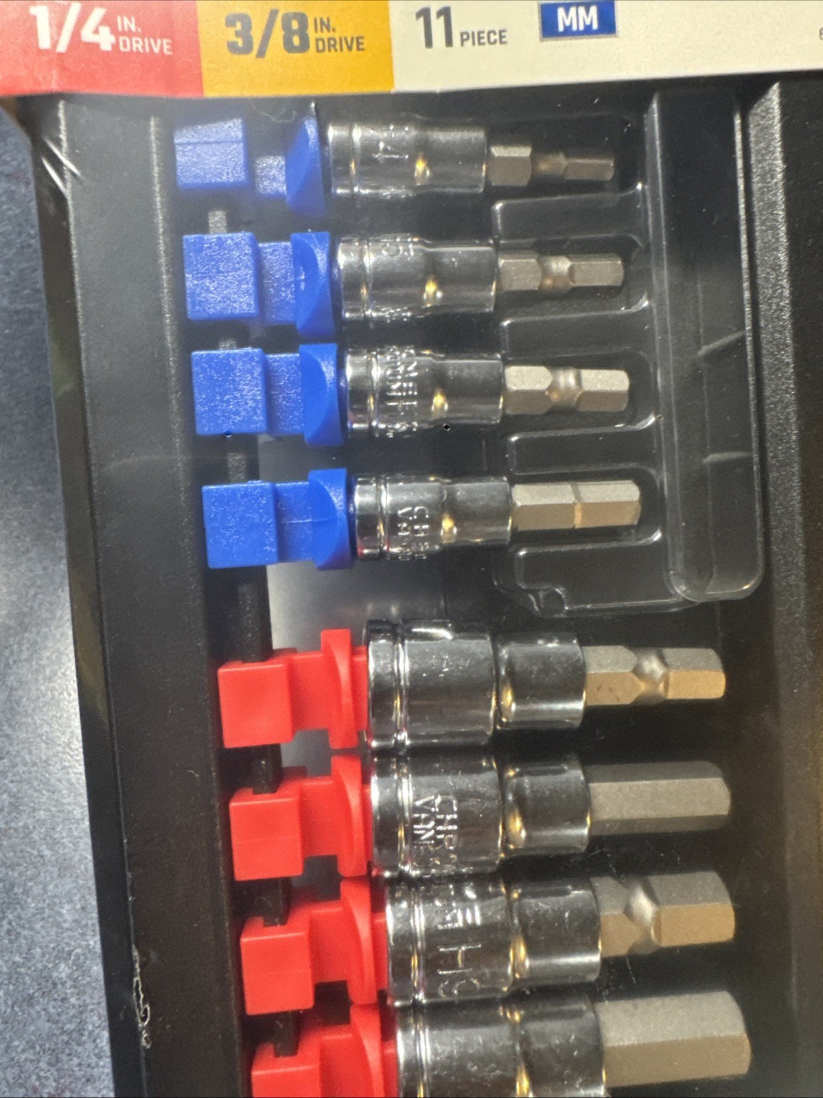 Job smart 11pc Metric Hex Bit Socket 1/4in & 3/8in Bits