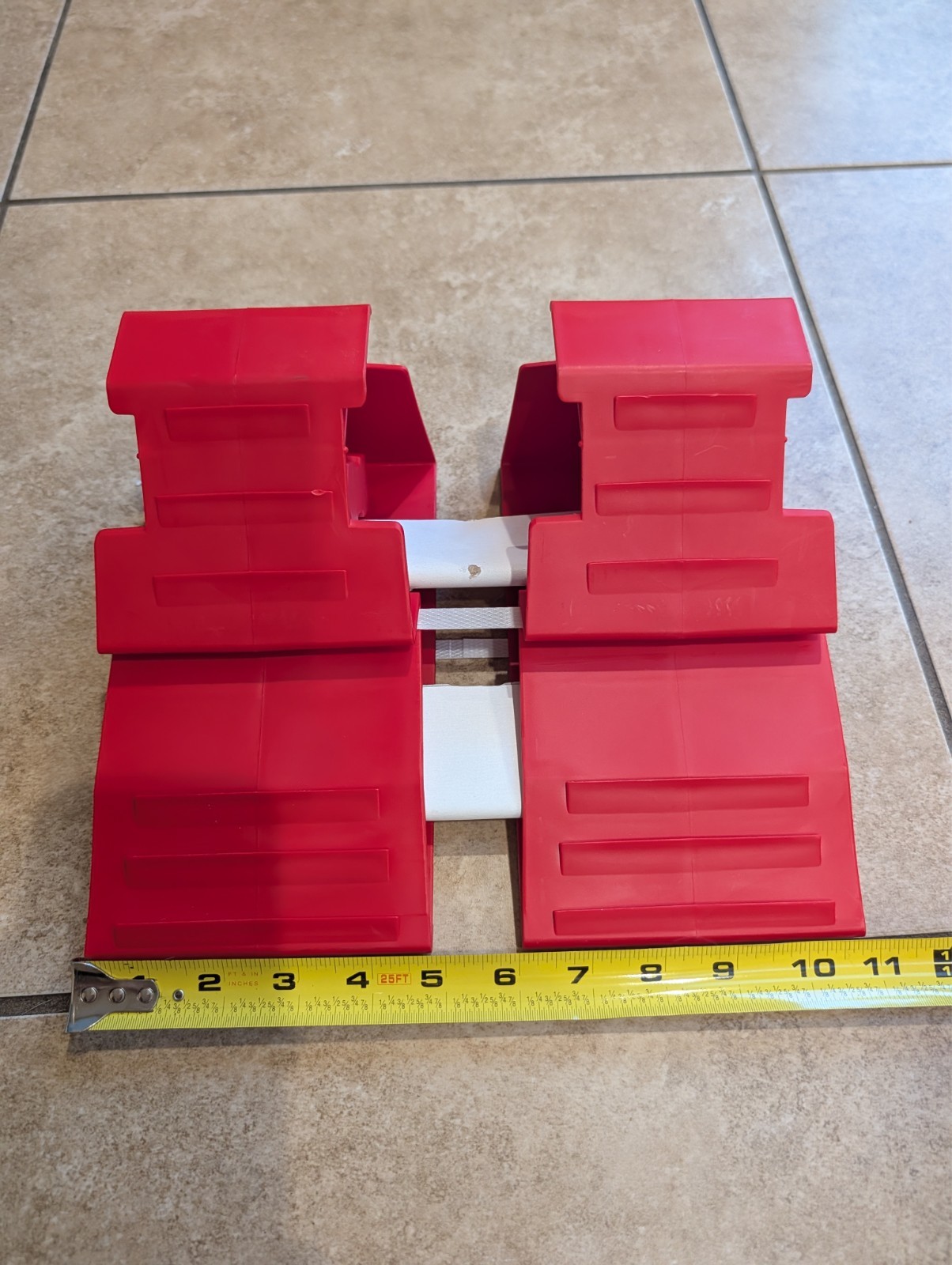 Red Wheel Chocks Stops, 2 Chocks, Durable 9 x 5 x 5 inches, Brand New