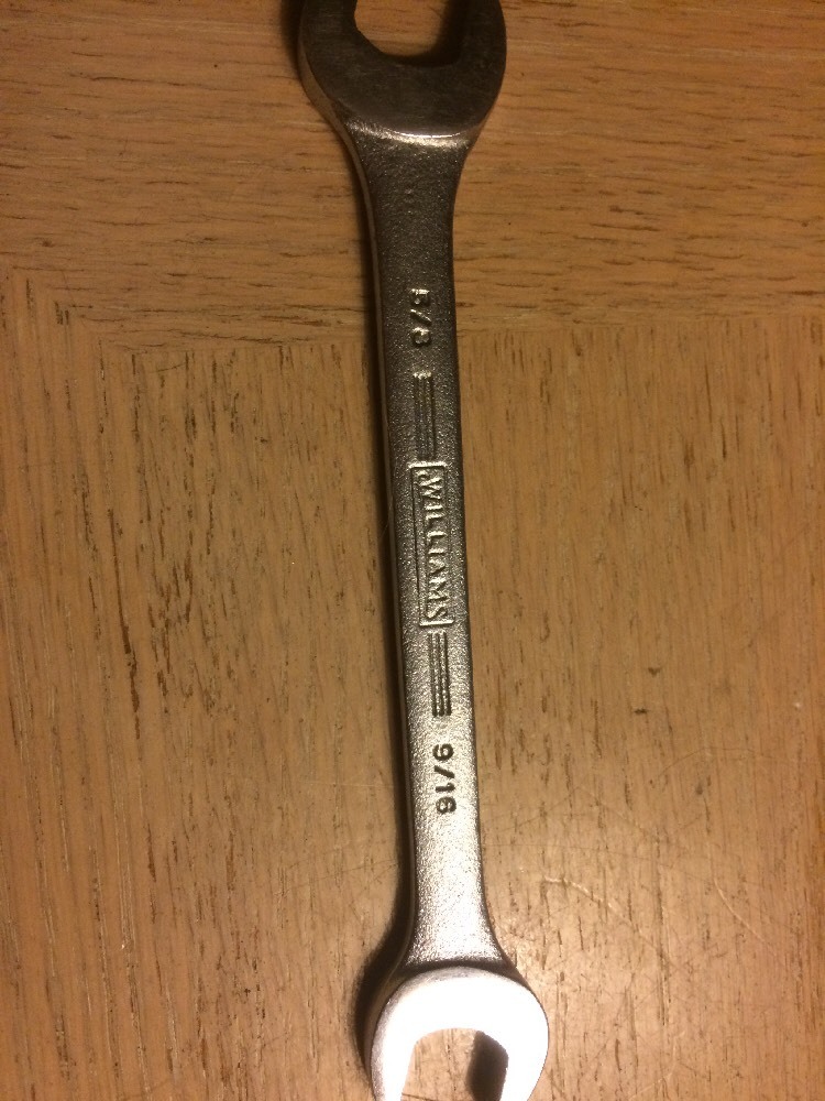Williams Superrench Tool USA Vintage Open Double End 9/16-5/8 Standard Wrench 🚢