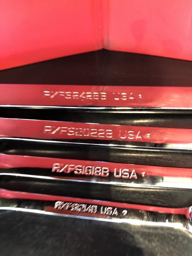 Snap-on RXFS series Flank Drive Double-End Flare Nut Wrench 4Pc Set SAE