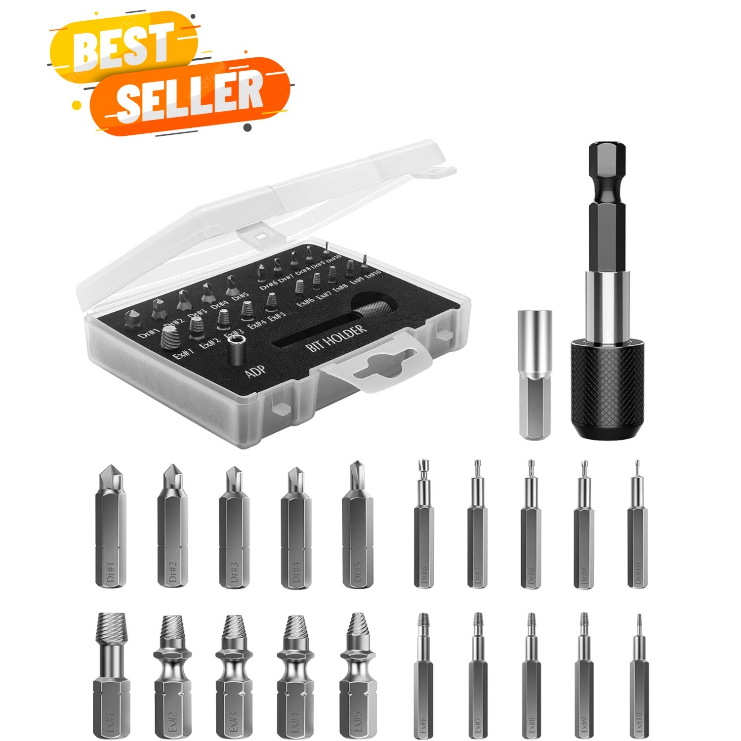 Professional 22 PCS Damaged Screw Extractor Kit – Hand-Powered & Portable