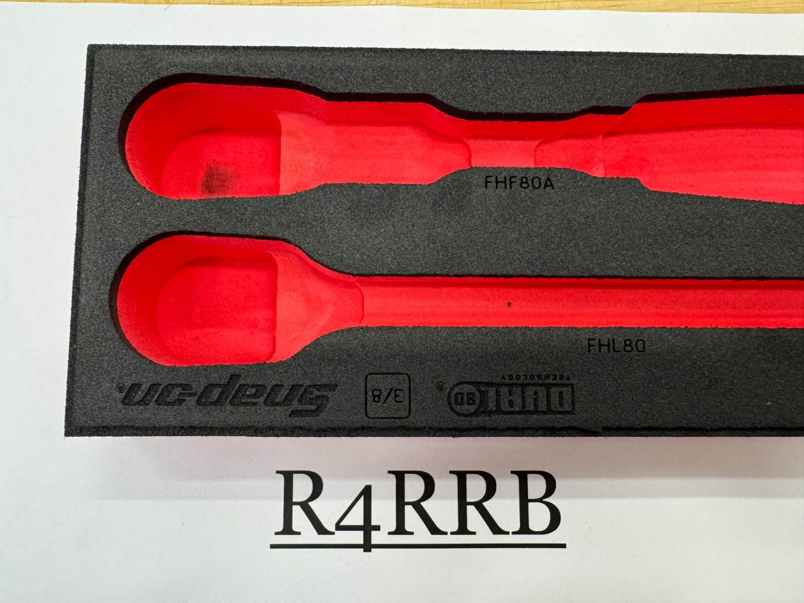 Snap-on Tools RED Foam Holder ONLY for 2pc 3/8″ Drive Ratchets FM202RT05BR