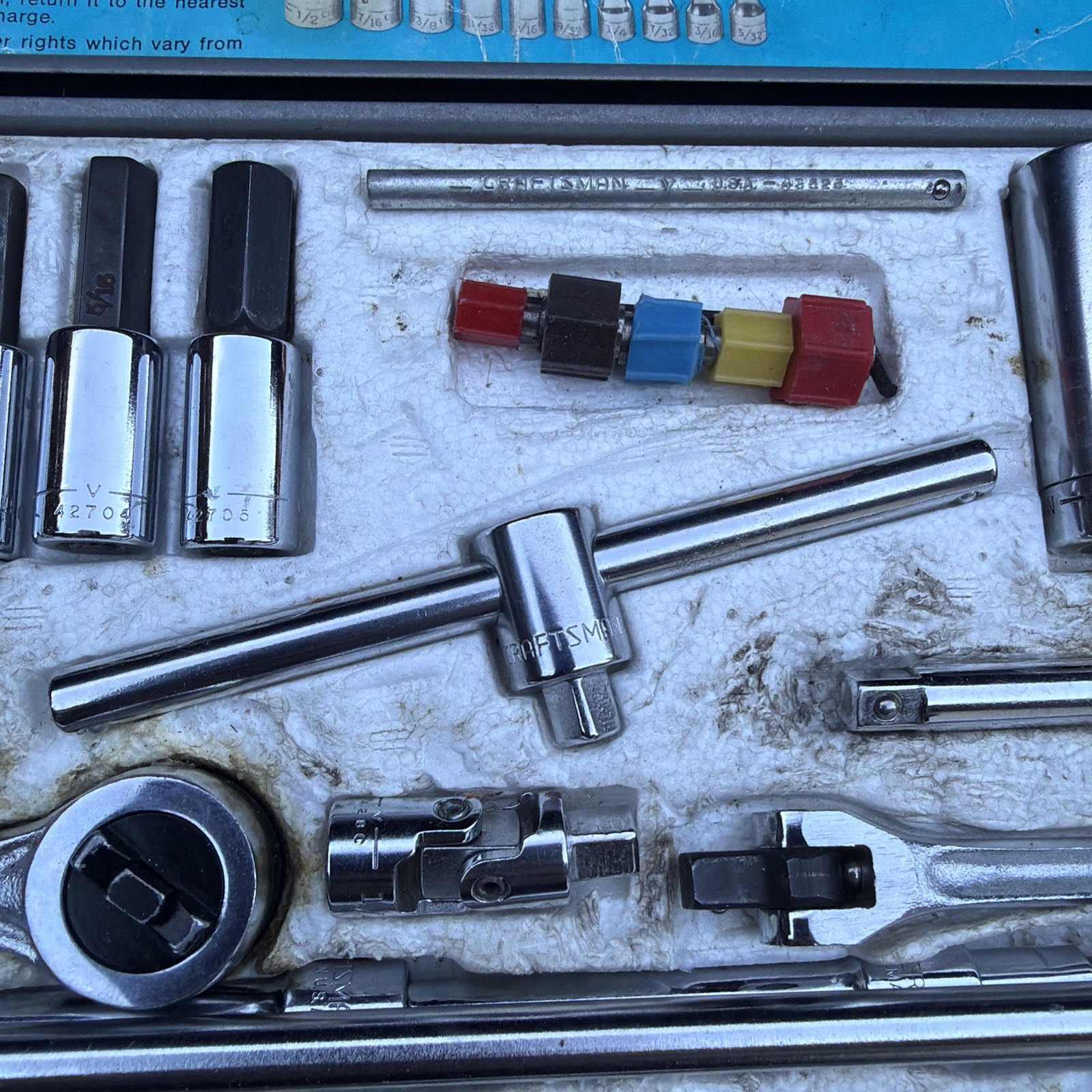 Sears Craftsman 1/4″ Drive 48pc SAE RHFT Socket Set Metal Case USA RARE 44392