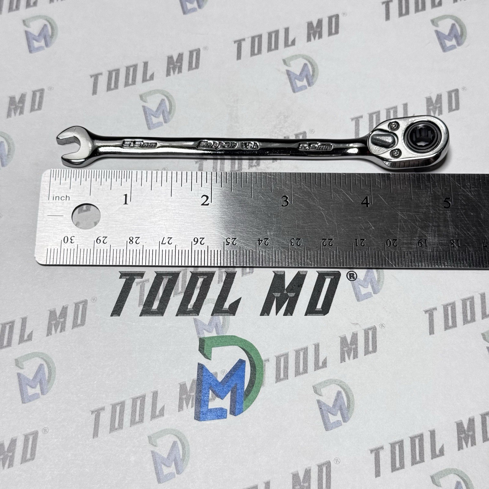Snap-on Tools USA NEW 5.5mm Metric Reversible Ratcheting Combo Wrench SOXRRM55A