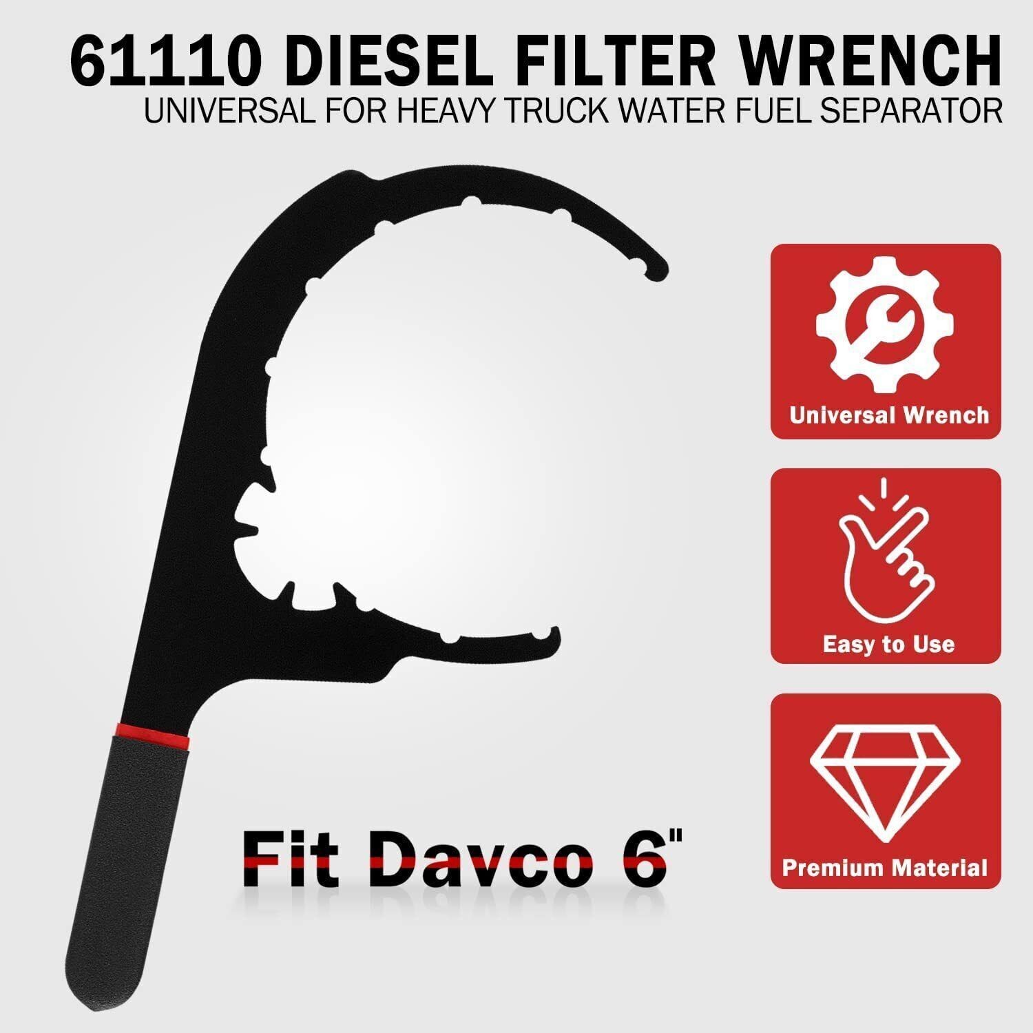 6Inch 61110 Diesel Fuel Filter Wrench For Paccar Kenworth Peterbilt Cummins