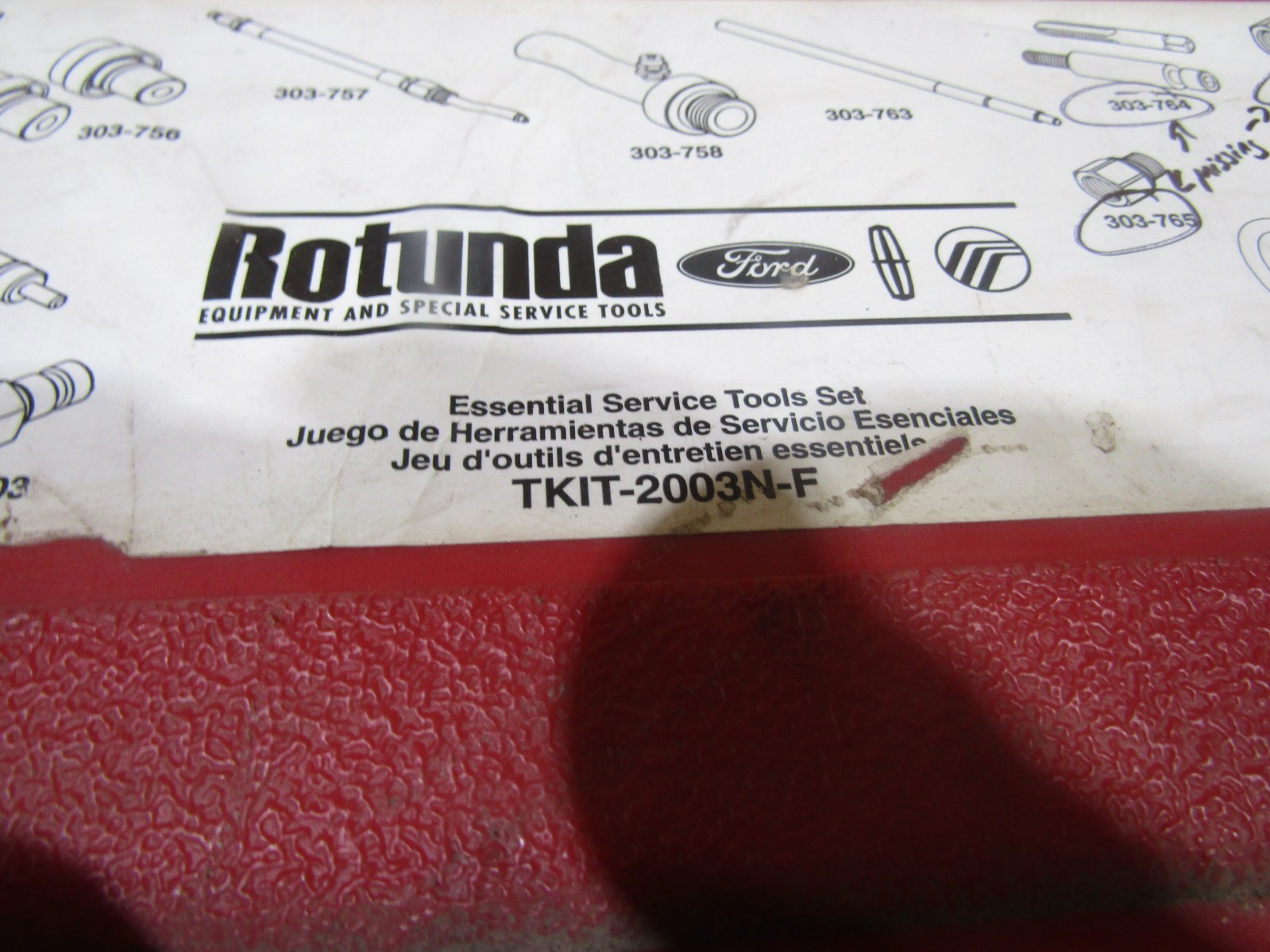 TKIT-2003N-F Ford Rotunda ESSENTIAL SERVICE TOOL KIT *INCOMPLETE* #109