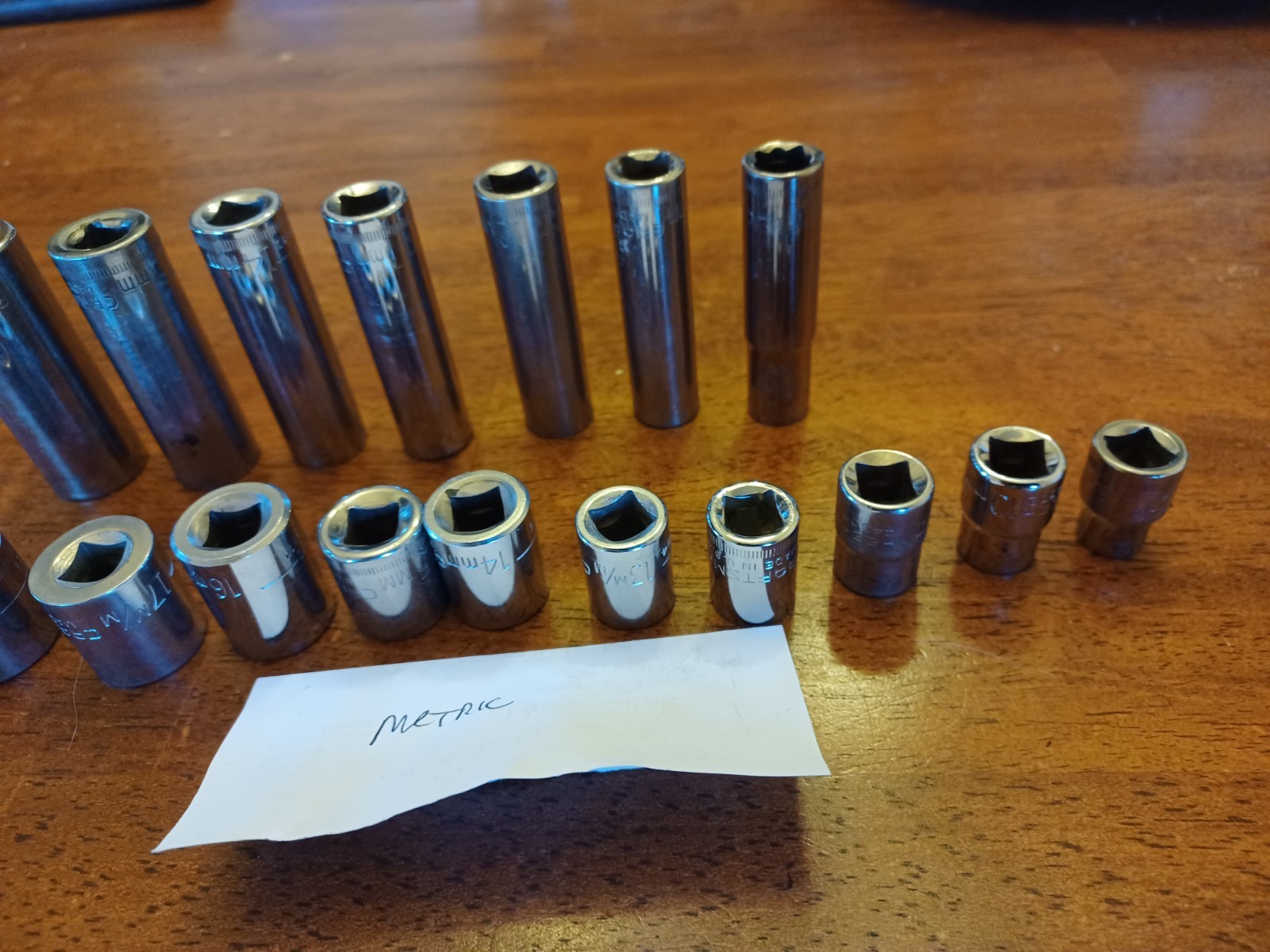 38pc Craftsman 3/8 Drive SAE+ Metric Deep + Shallow Sockets Ratchet Ext USA