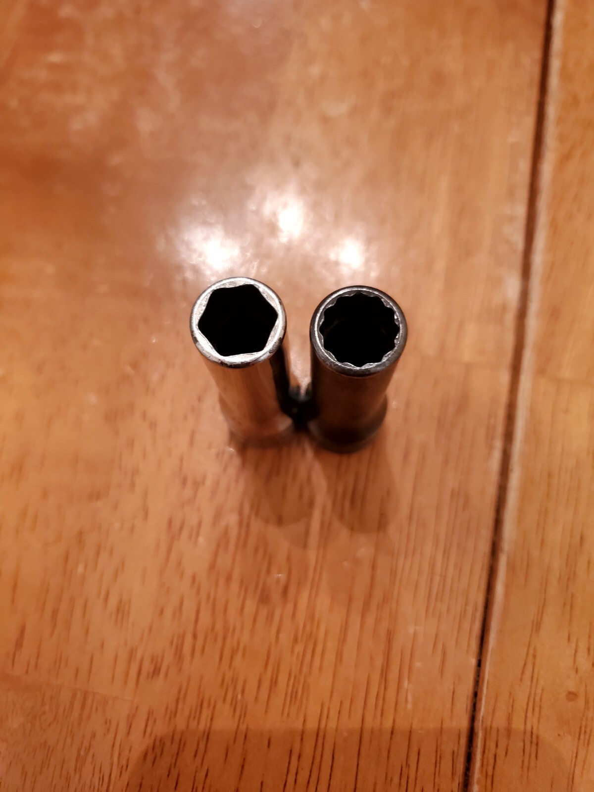 Snap On 3/8″ Drive 3/8 6PT Chrome 12PT Industrial Finish Deep Sockets Lot Of 2