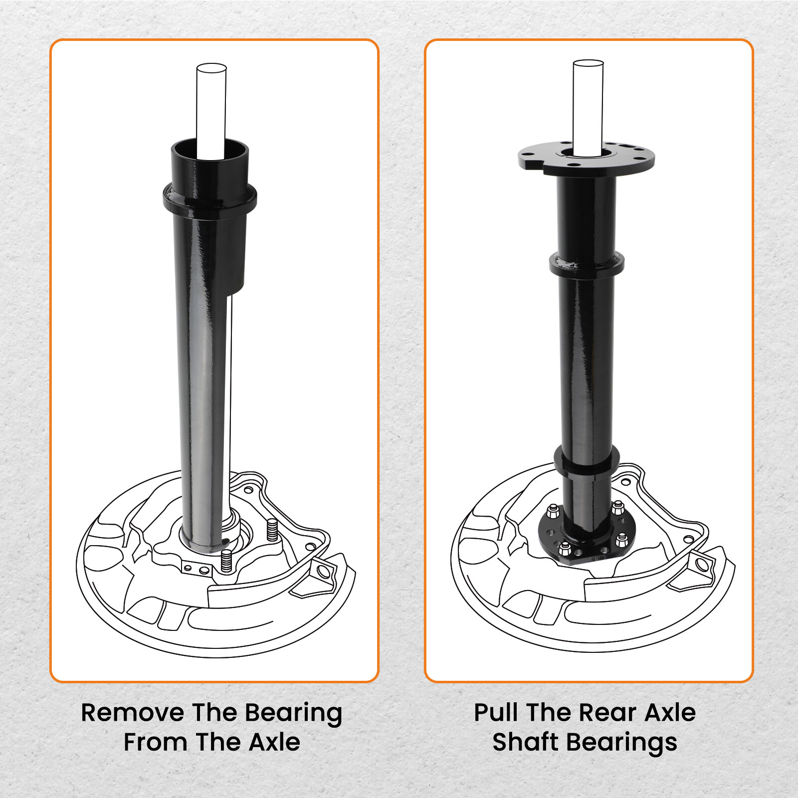 2pc Rear Axle Bearing Removal Puller Tool for Toyota Truck 09521-25011 1984-2018