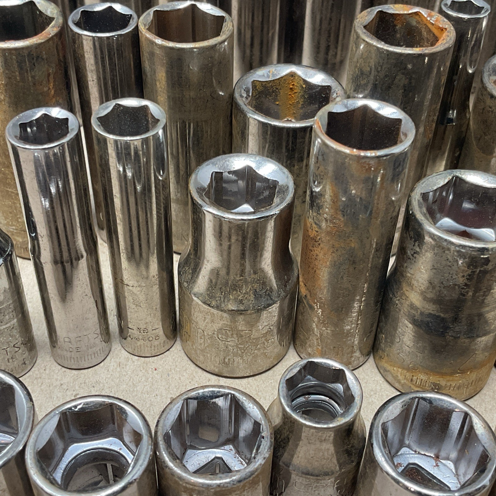 Craftsman Socket Lot of 55 Mixed Drive Metric USA Vintage