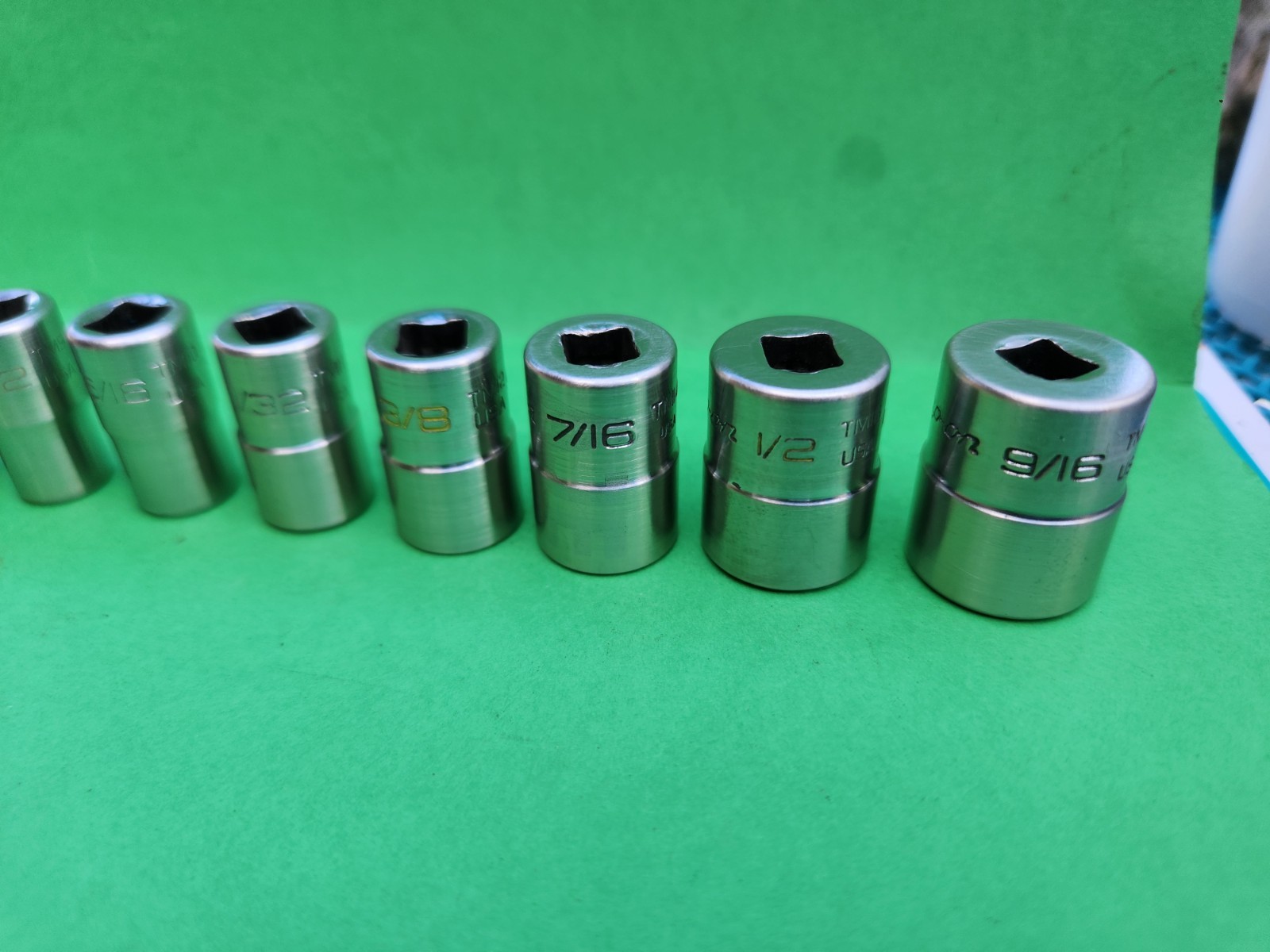 10 Pc. Snap-on 110TMY Socket Set 1/4″ Dr. ~ 6 Pt. 3/16″ – 9/16″ TM6-TM18 F5