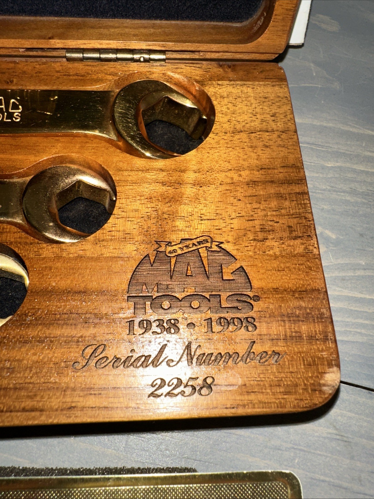 Mac Tools 60th Anniv Ltd Ed 24kt Gold Plated Hexagonal Flare Nut Wrench Set