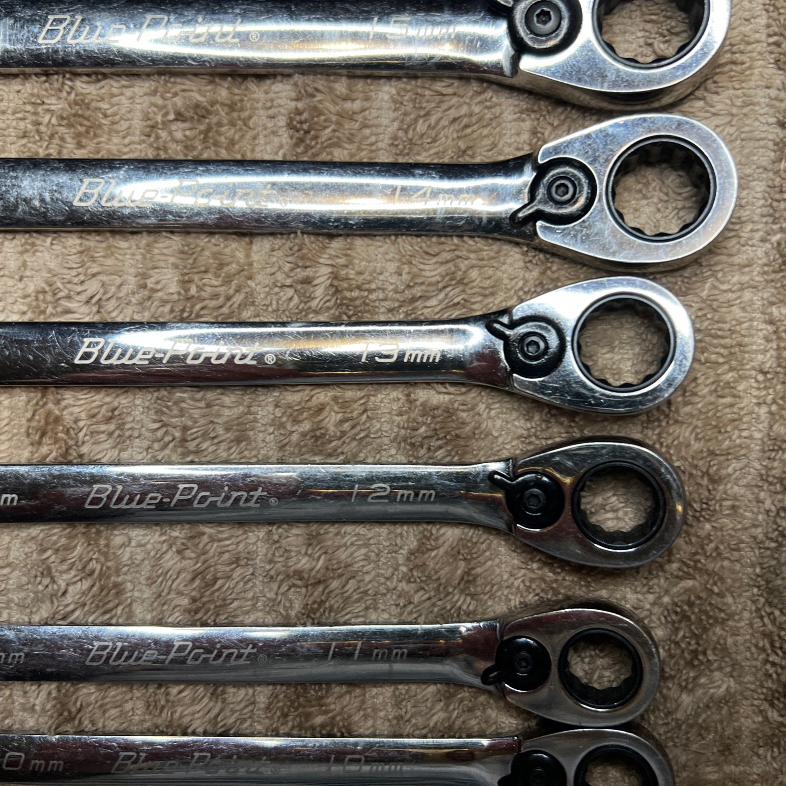 Blue Point BOERM712 11pc Metric Ratcheting Reversible Wrench Set 8-19mm *READ*