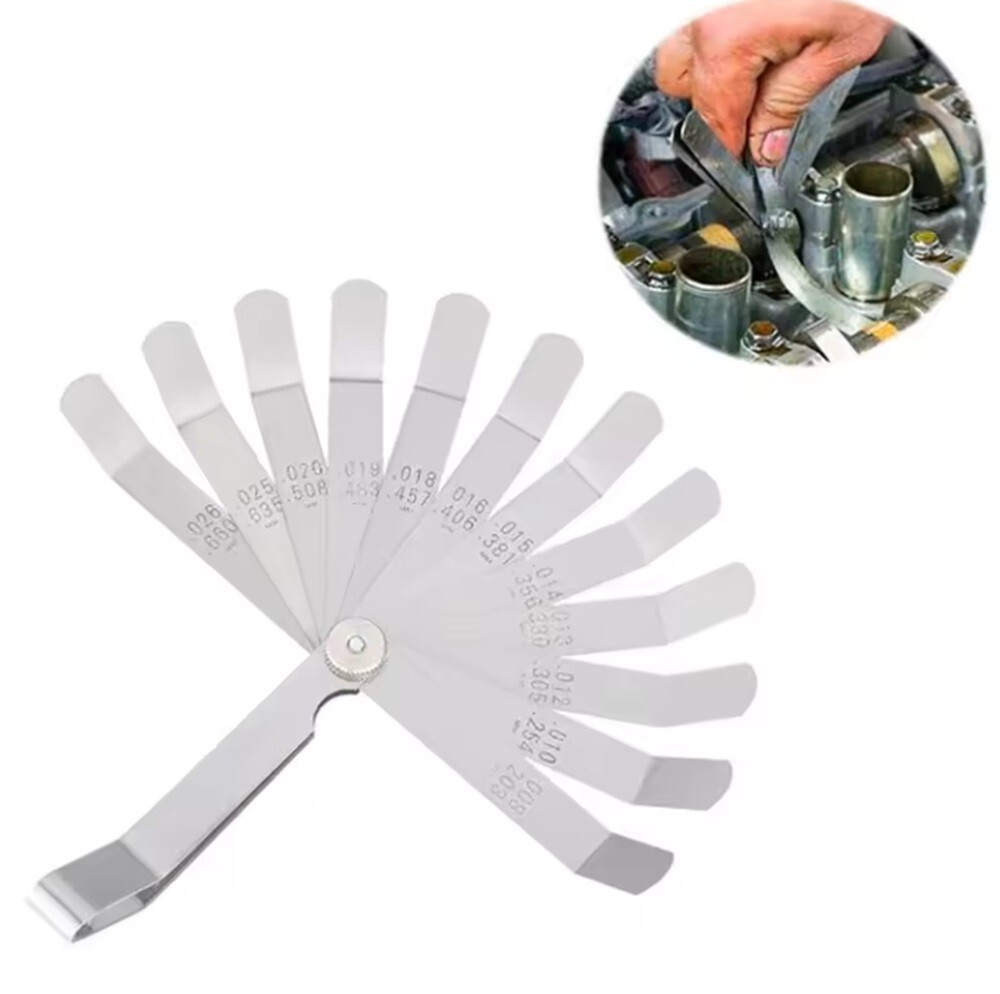 Universal SAE & Metric Offset Valve Feeler Gauge-16pc Blade Thickness Measuring