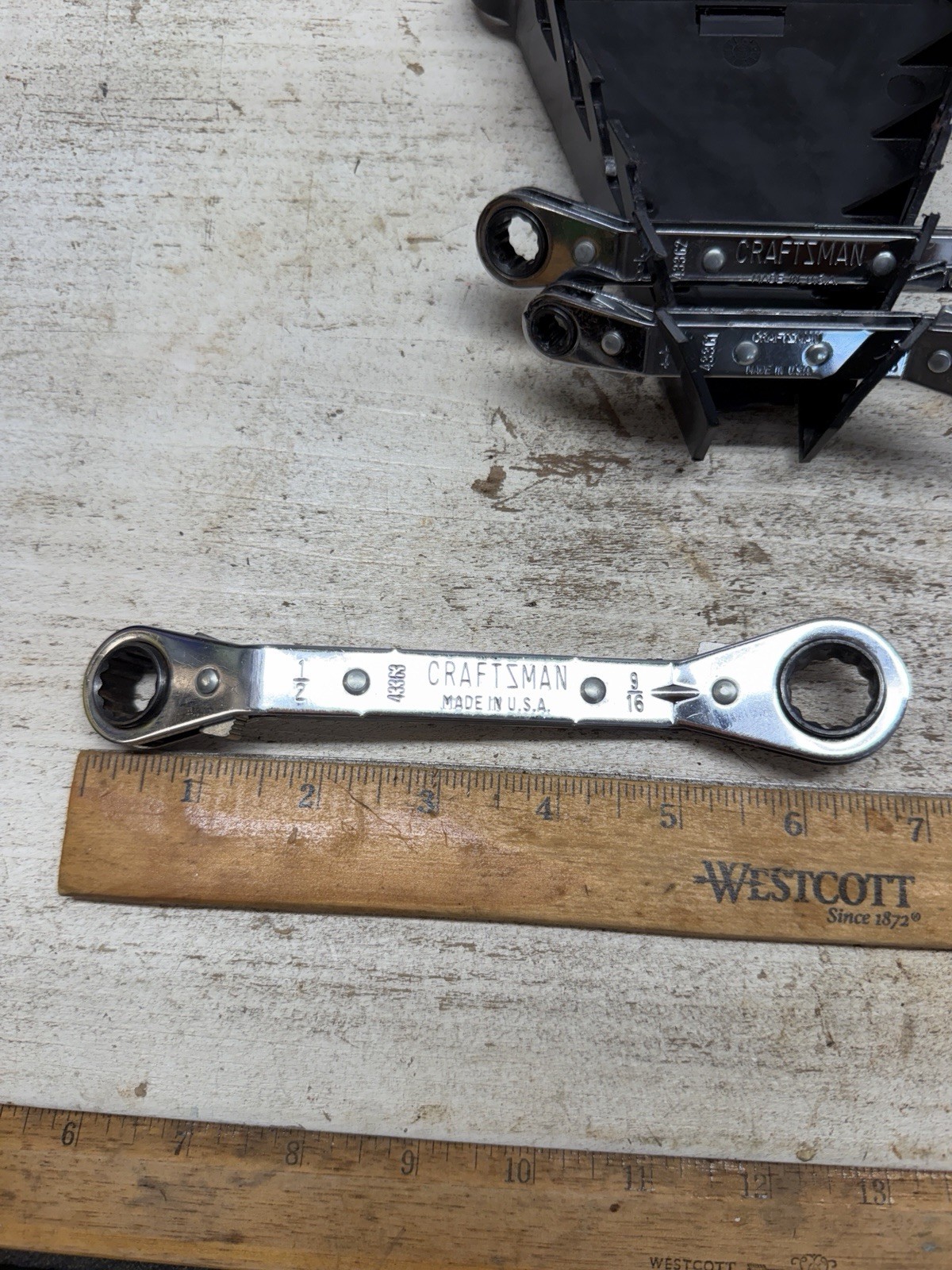 Craftsman 5Pc SAE Double Offset Ratcheting Wrench Set 1/4-7/8 USA 🇺🇸 Like New
