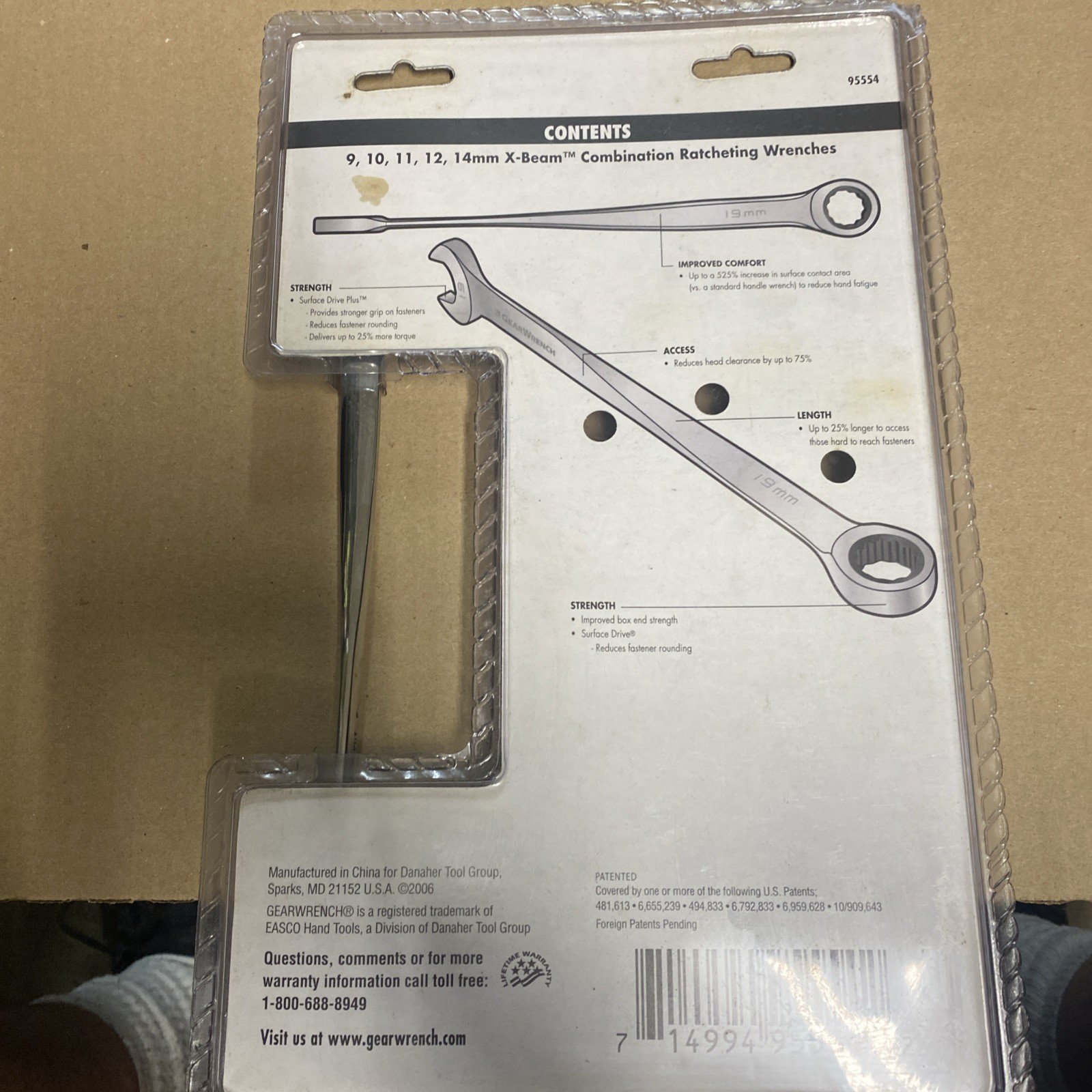 GearWrench, 5pc. Met XL X-Beam Combo Wrench Set, Part #95554