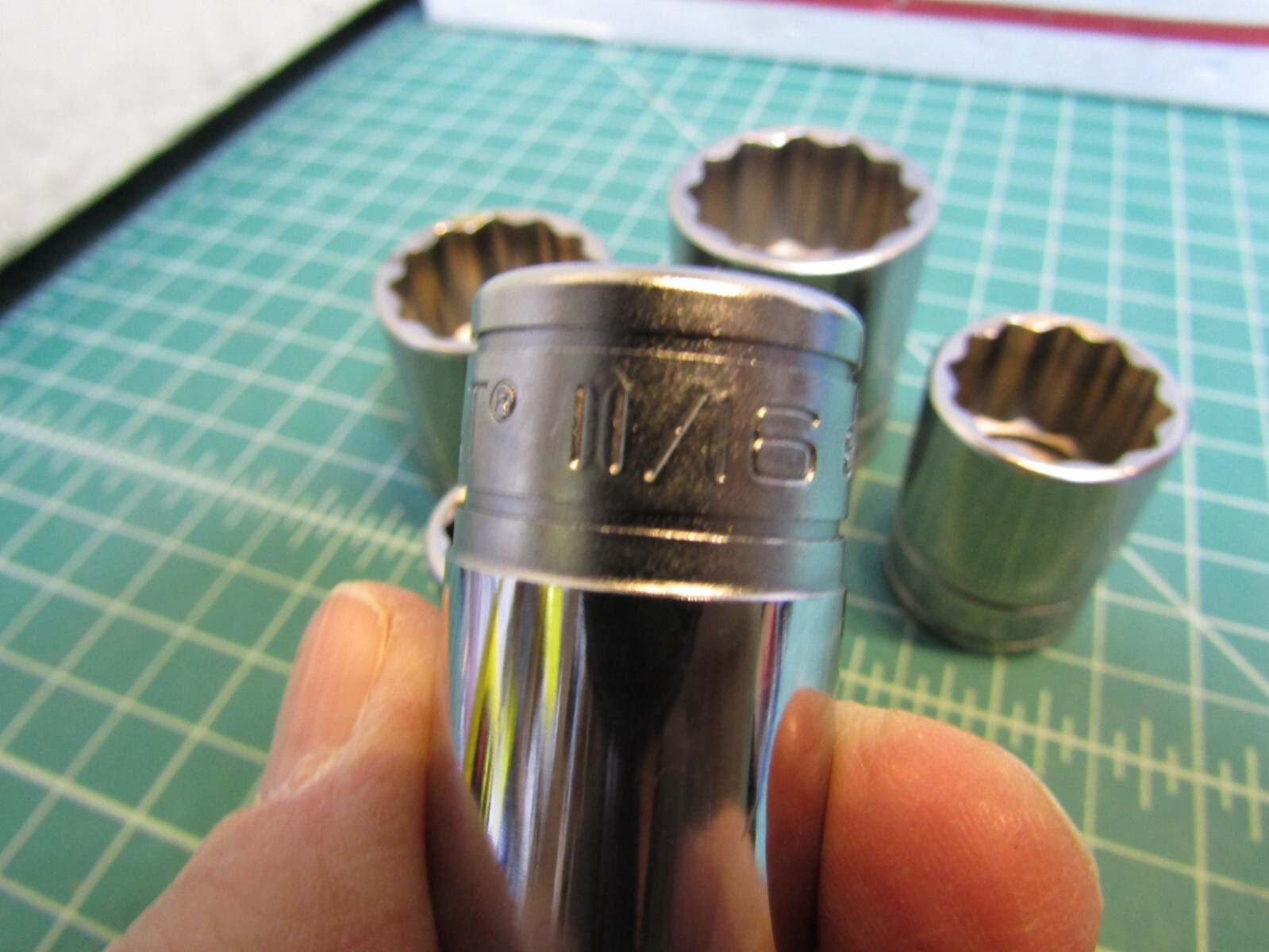 Lot of 5 CAT Sockets, NEW all ½” Drive, Standard Sockets 12 pt, 1 – ½” # 1S-0259