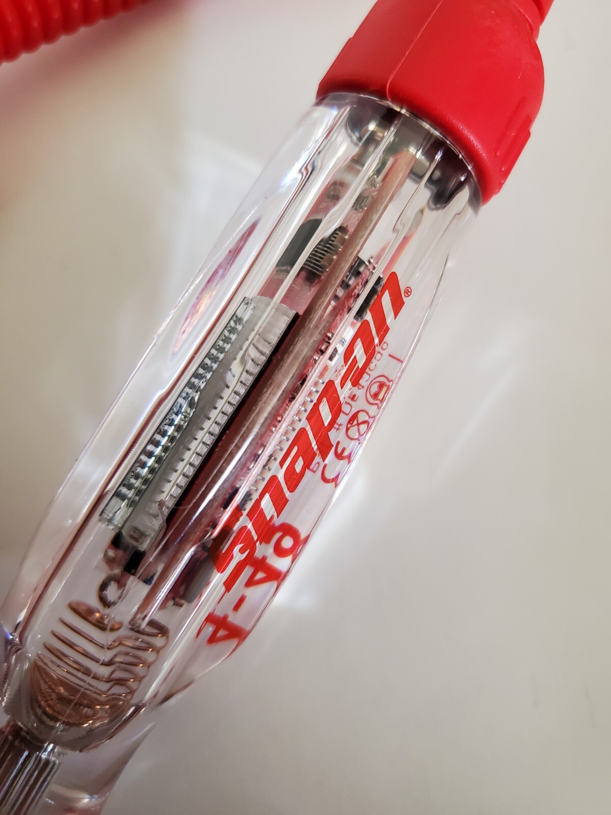 Snap On Tools Circuit Tester 4-49v DC, CLEAR handle EECT449HD 3 Shanks NEW!!!!!!