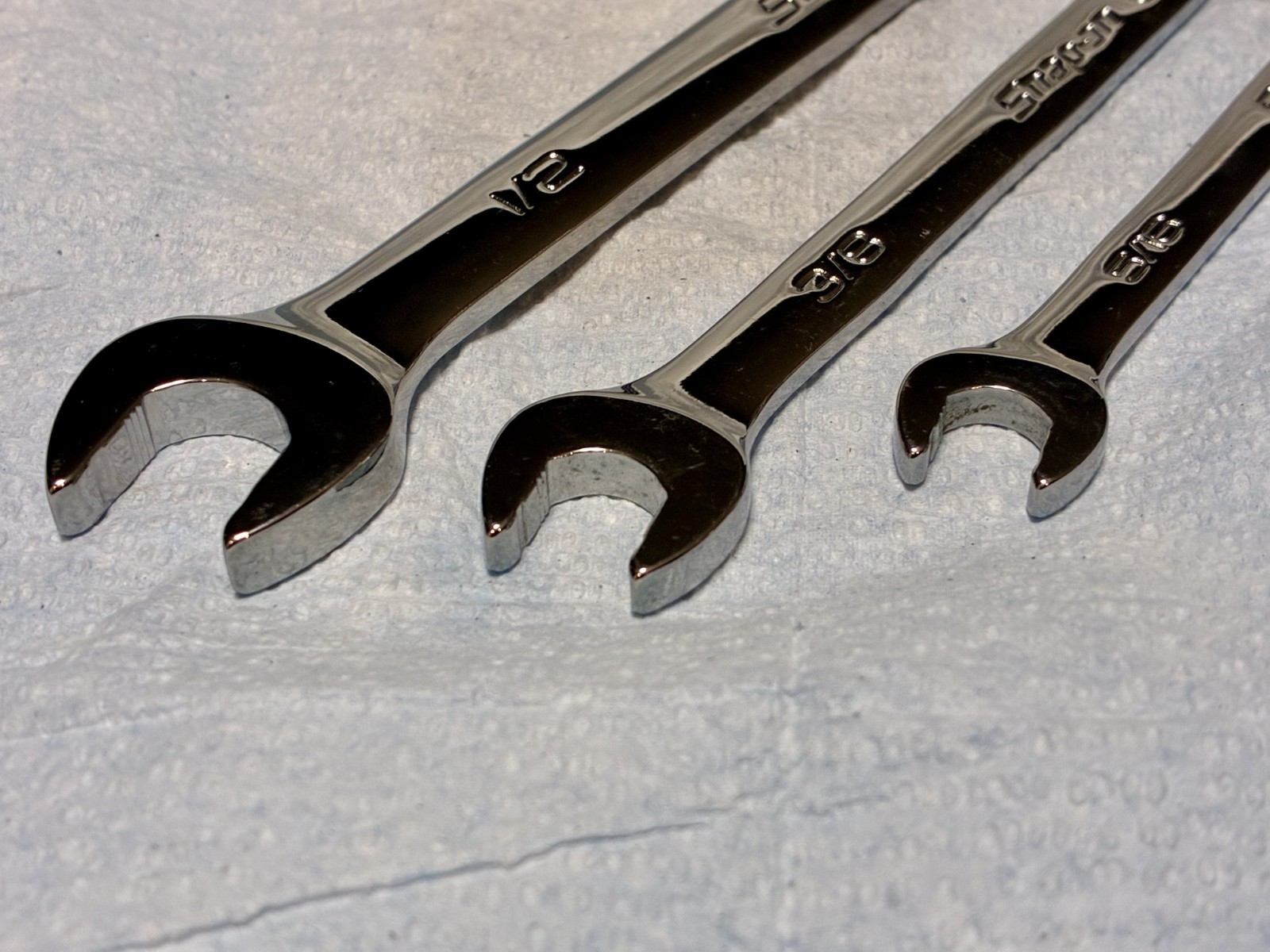 Snap-on SAE Ratcheting Wrench 3pc Set SOXRR 1/2” 3/8” 5/16” No Initials